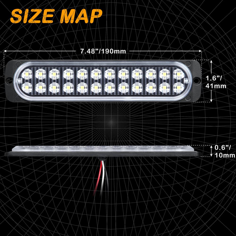 AT-HAIHAN LED Reverse Backup Lights, 7.5 Inch Aluminum, White, DOT Compliant, Waterproof, for Truck, Tractor, Jeep, RV