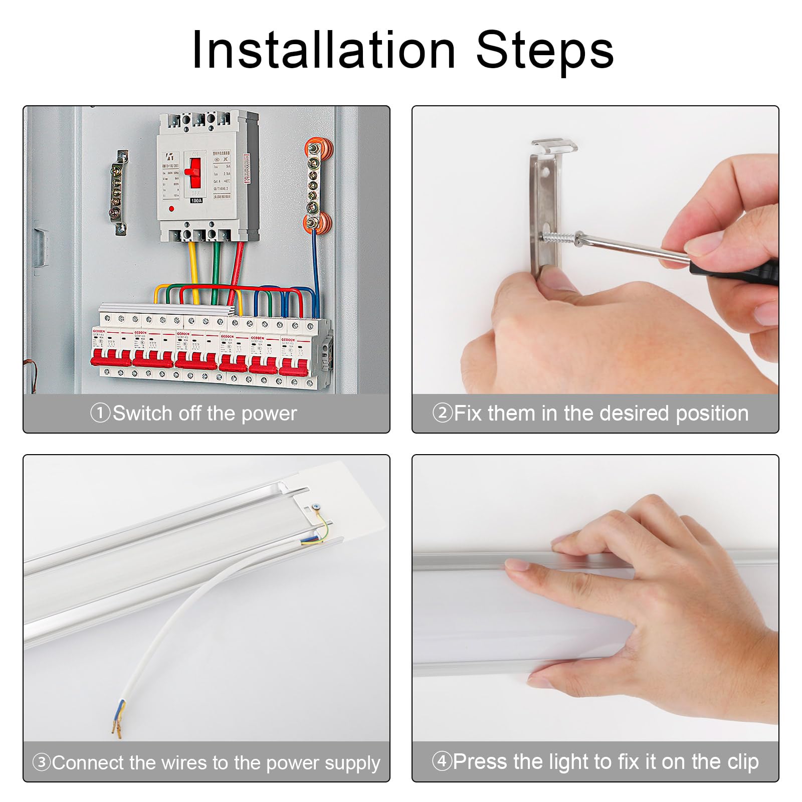 Jazoctig 2-Pack 2Ft Led Batten, Close To Ceiling Light Fixtures, 20W, Ultra-Thin Day Light, 4000K, Ip20, Led Ceiling Light For G