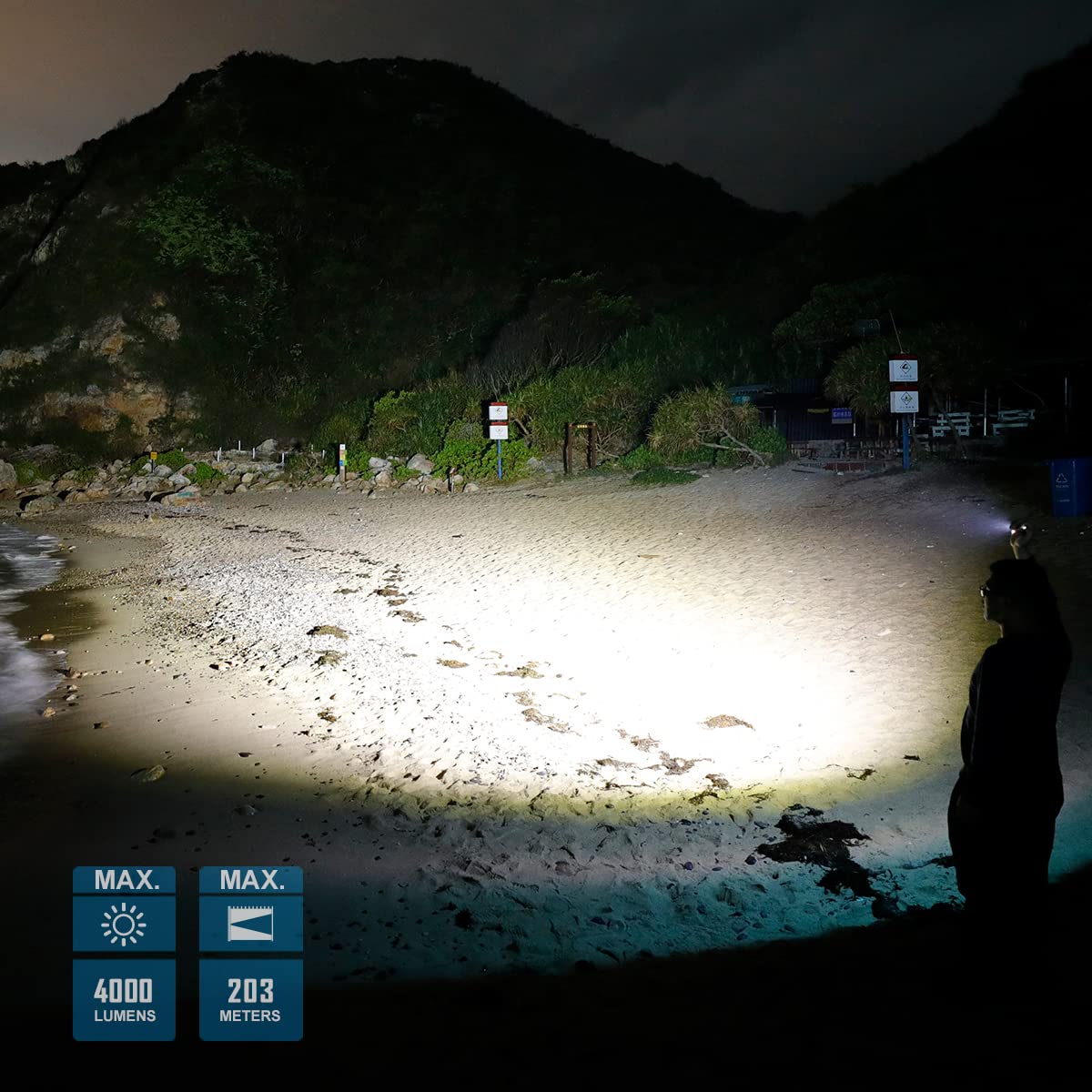 IMALENT LD70 EDC Flashlight, 4000 Lumens, CREE XHP70.2 LED, Small, Aluminum, Blue