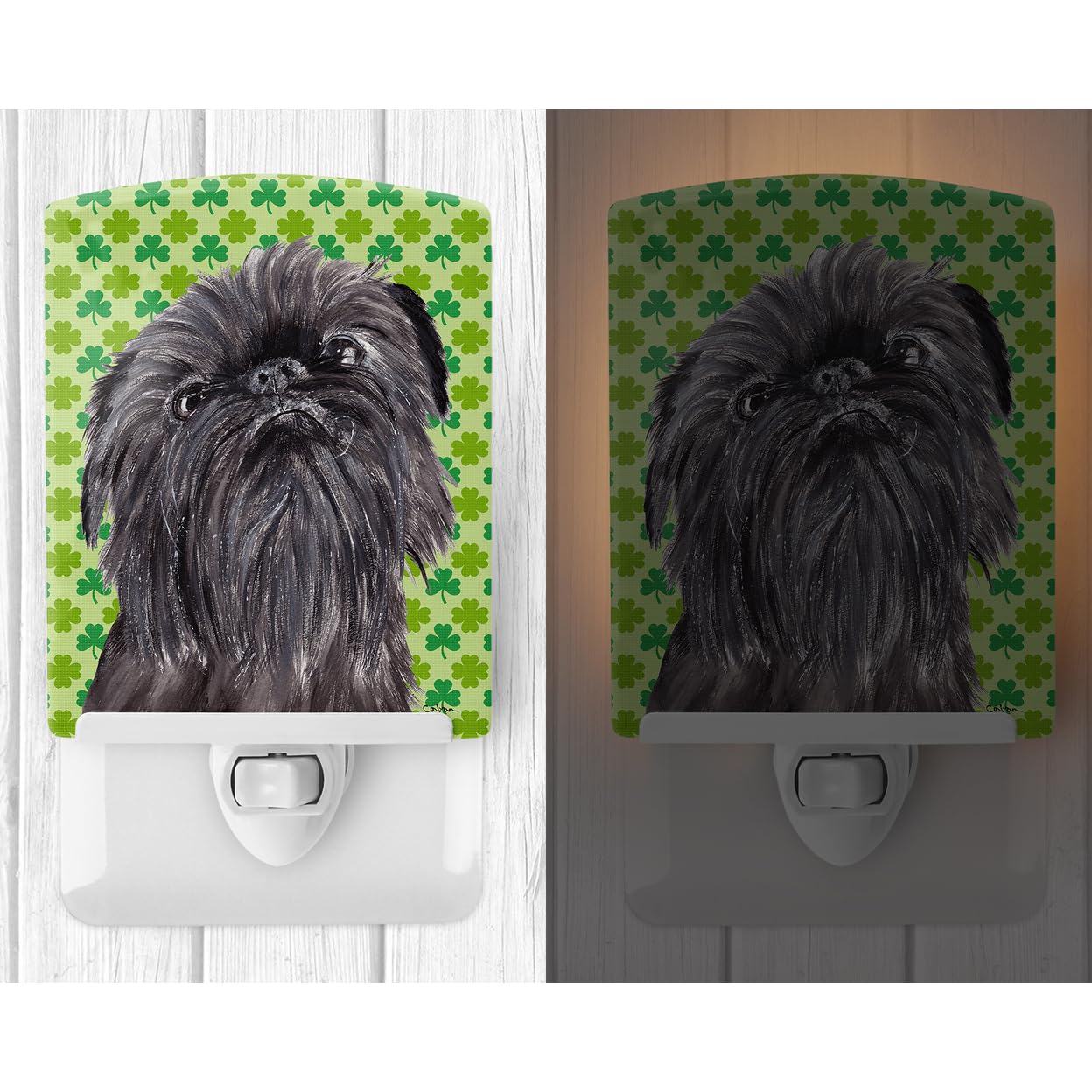 Carolines Treasures Ceramic Night Light, Brussels Griffon Design, UL-Certified, 6x4x3in, Multicolor, Model SC9573CNL