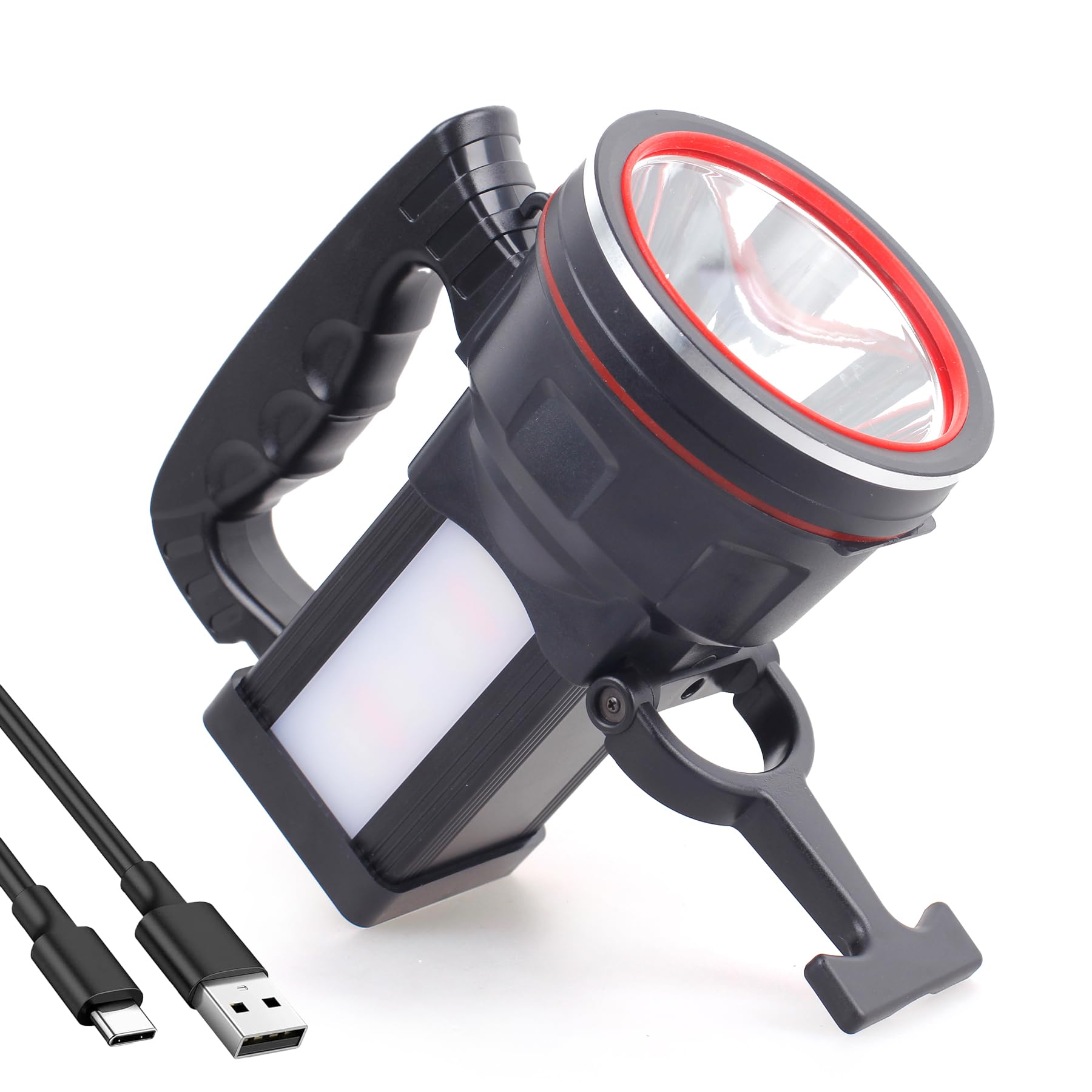 BIGSUN Spotlight Flashlight, 12800 mAh Rechargeable Flashlights High Lumens, Bright Flashlight, Outdoor Waterproof Camping Searc