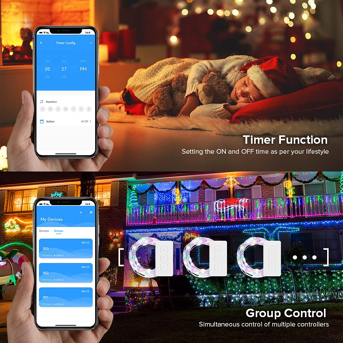 BTF-LIGHTING USB Bluetooth Mini Controller SP620E for WS2812B WS2811 LED Strip Light, White, Plastic, Built-in Mic, DC5V
