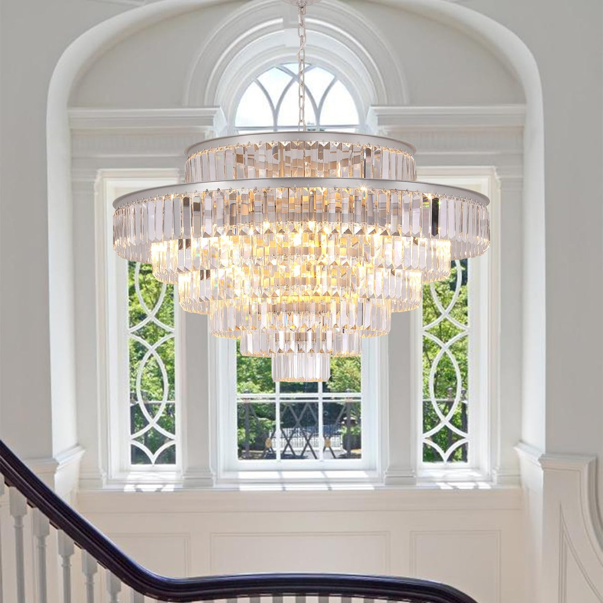 GMlixin Crystal Chandelier 7-Tier Luxury Pendant Lights Fixture Large ...