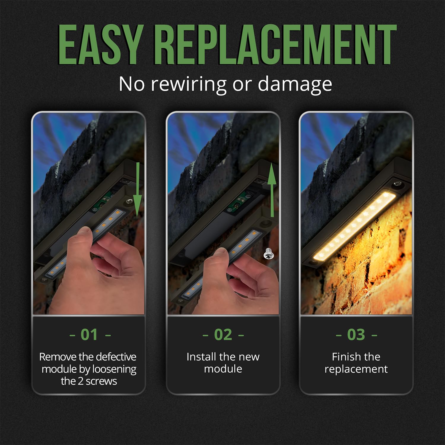 Gkoled 6.8&quot; Led Outdoor Hardscape Light, 2700K, Ip65, Die-Cast Aluminum, Dark