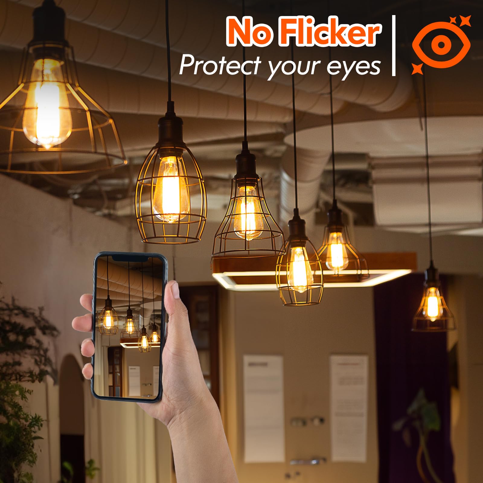 Dimmable Vintage Edison Led Bulbs, 1250Lumens High Brightness Light Bulbs, 8W 100W Incandescent Equivalent Bulbs, St58 Led Filam