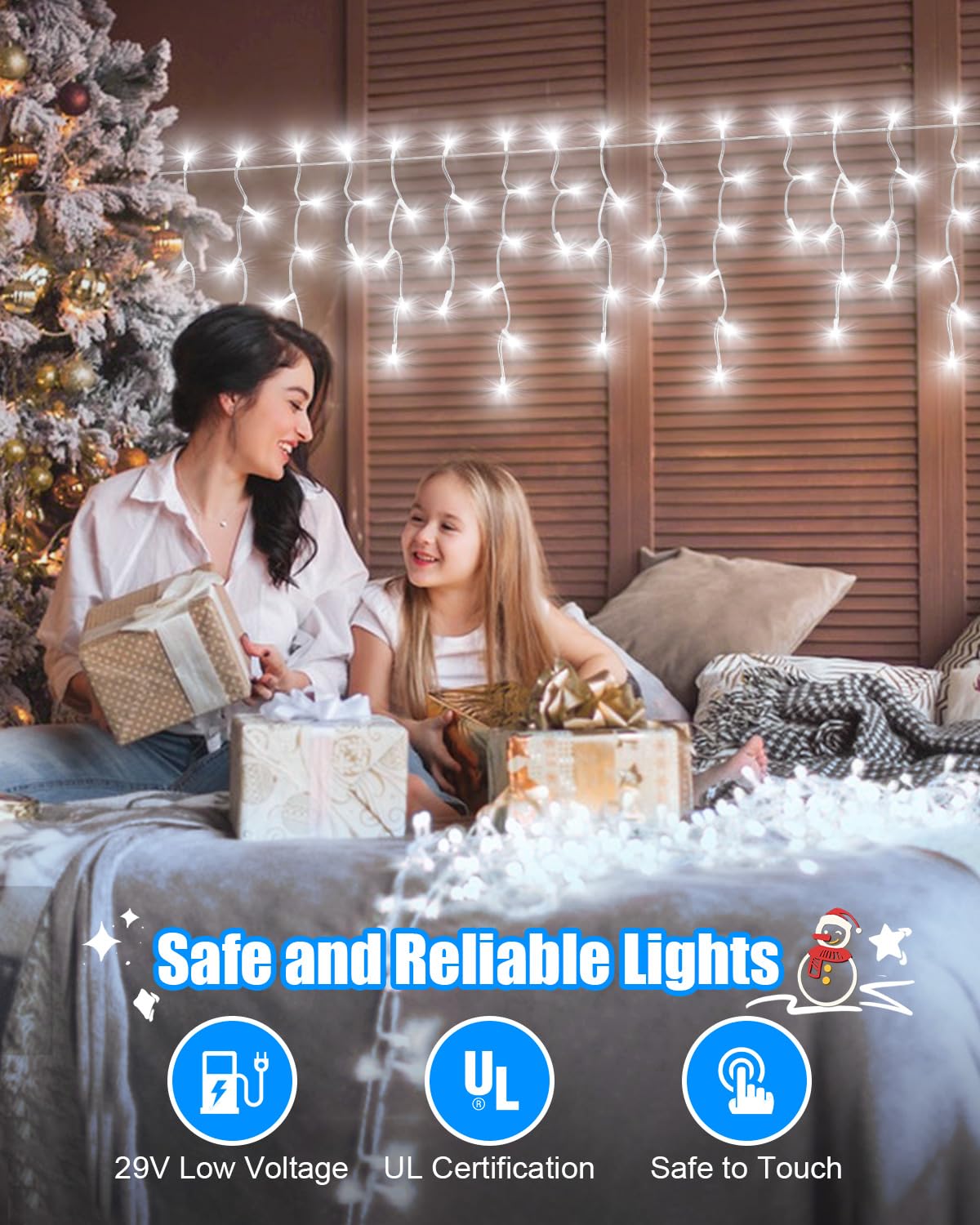106 Ft Christmas Lights Outdoor, 972 Led Waterproof Outside Christmas Lights Plug In, Connectable 8 Modes Hanging Fairy Lights W
