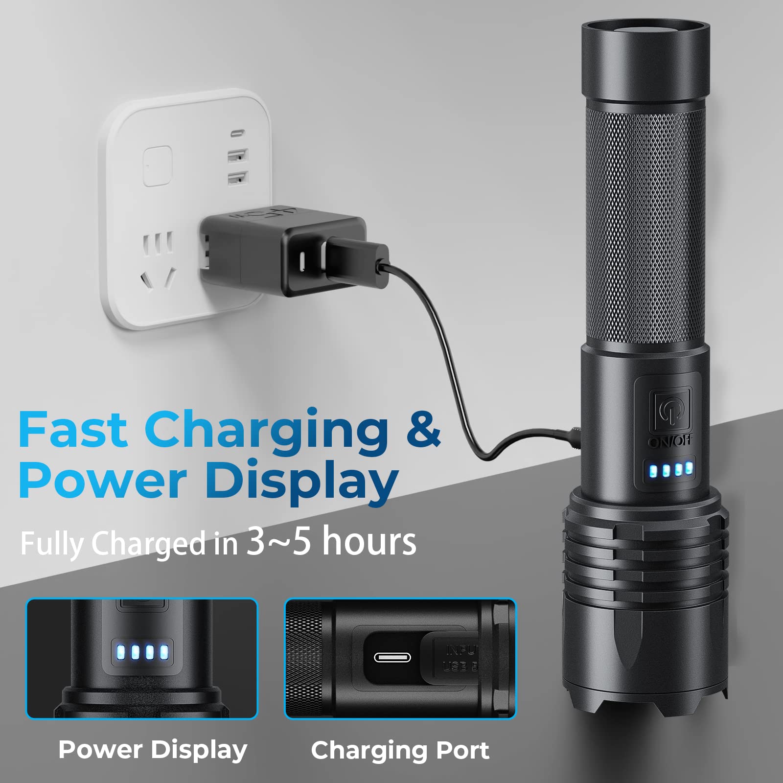 Alicegirl Rechargeable 990000 High Lumens Led Flashlights 2 Pack, Super Bright Flashlight With 3 Modes, Ipx6 Waterproof, Powerfu