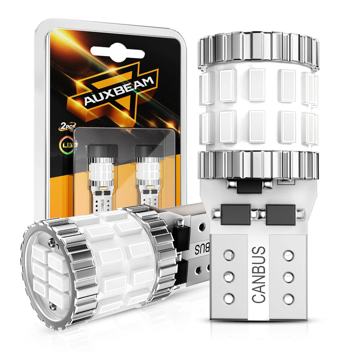 Auxbeam Upgraded 194 Led Bulbs Red,400% Brighter Extremely Bright Canbus Error Free 168 2825 T10 W5W Led Light Bulbs For License
