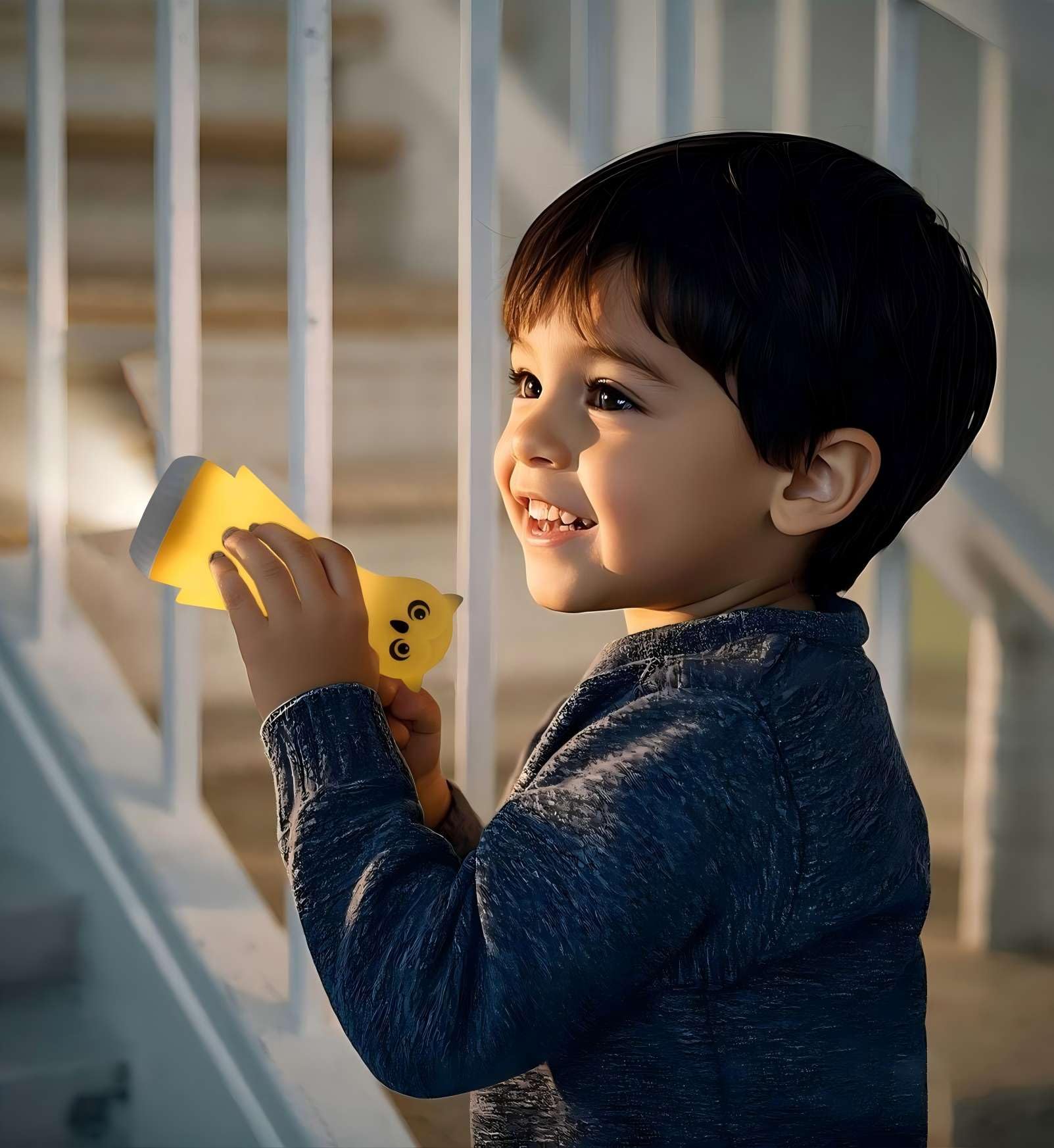 2-in-1 Night Light with Flashlight for Kids-Rechargeable LED Dimmable Night Light for Toddler Bed Room Glow in Dark Handheld Eme