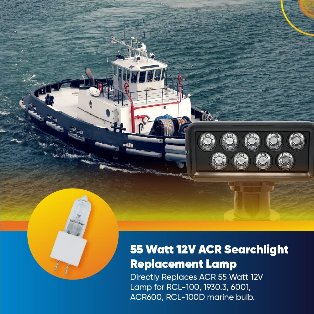Replacement For Acr 55 Watt 12V Lamp For Rcl-100, 1930.3, 6001, Acr600, Rcl-100D Marine Light Bulb