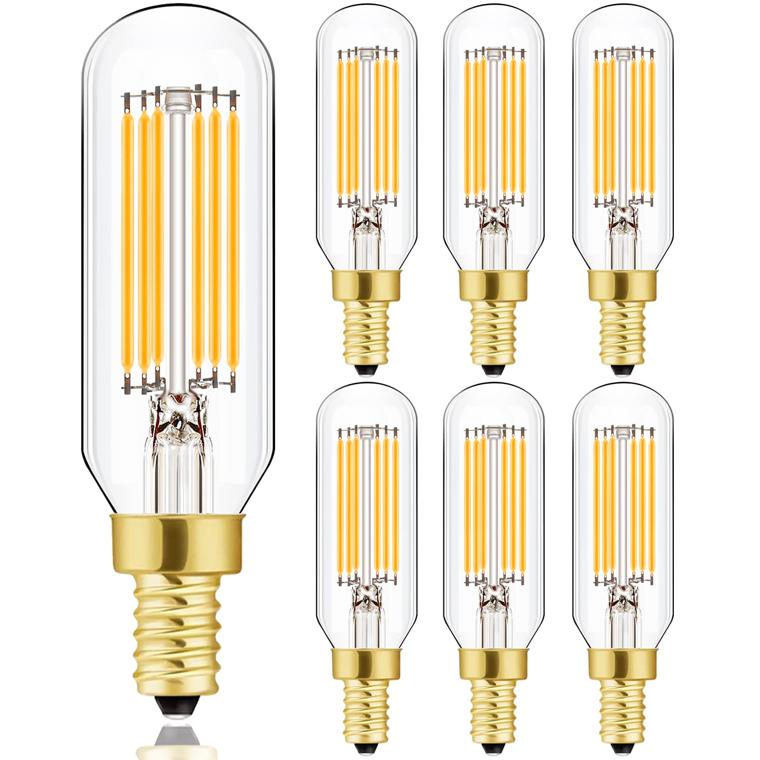 Leools E12 Led Bulb Dimmable 6W Equal 60 Watt Light Bulb Soft White 3000K T6 T25 E12 Candelabra Bulb 60 Watt For Chandeliers,Cei