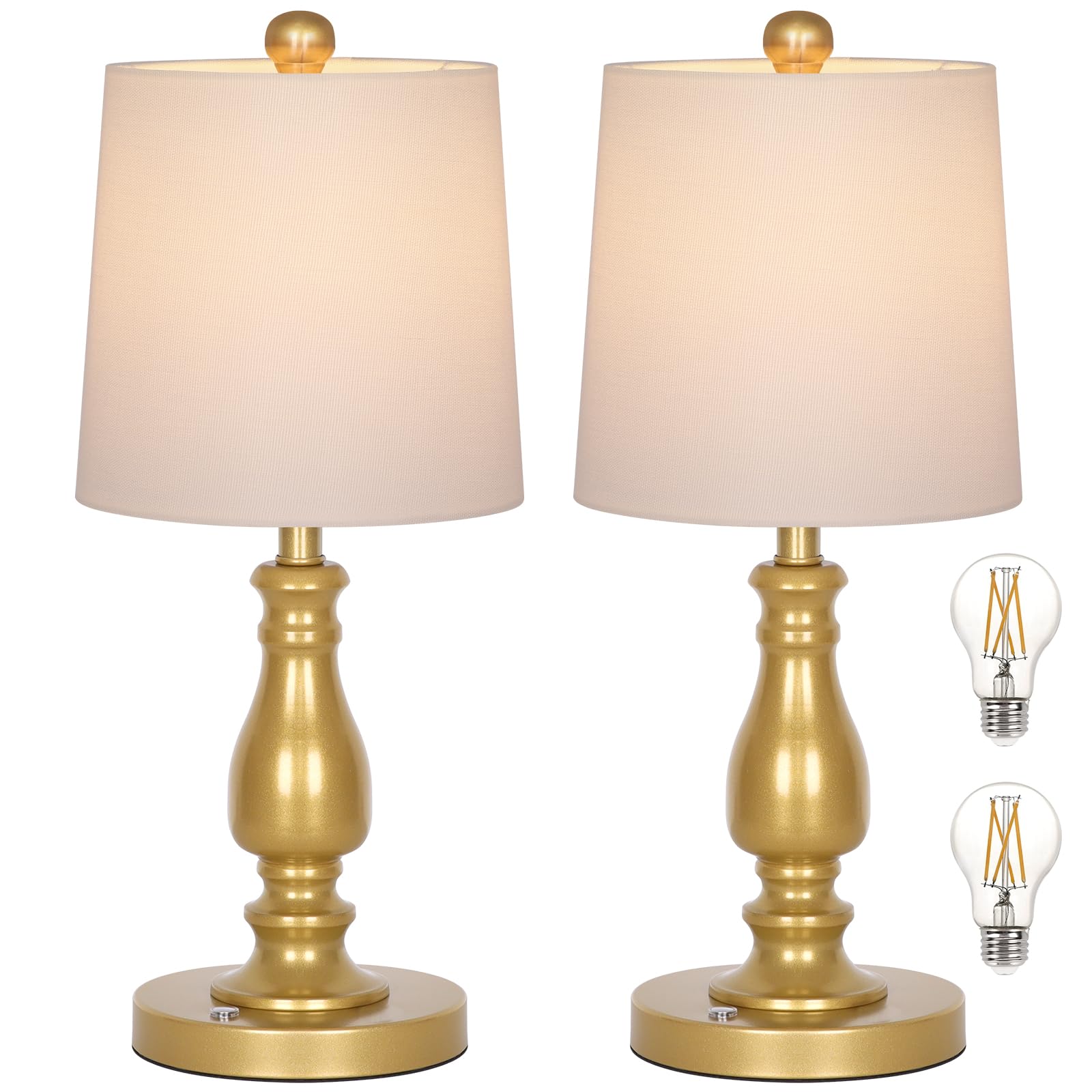 Dott Arts Cordless Lamp Table Lamps Set Of 2, Battery Powered Rechargeable Lamp 3-Way Dimmable Modern Nightstand Lamp Sets Bedsi