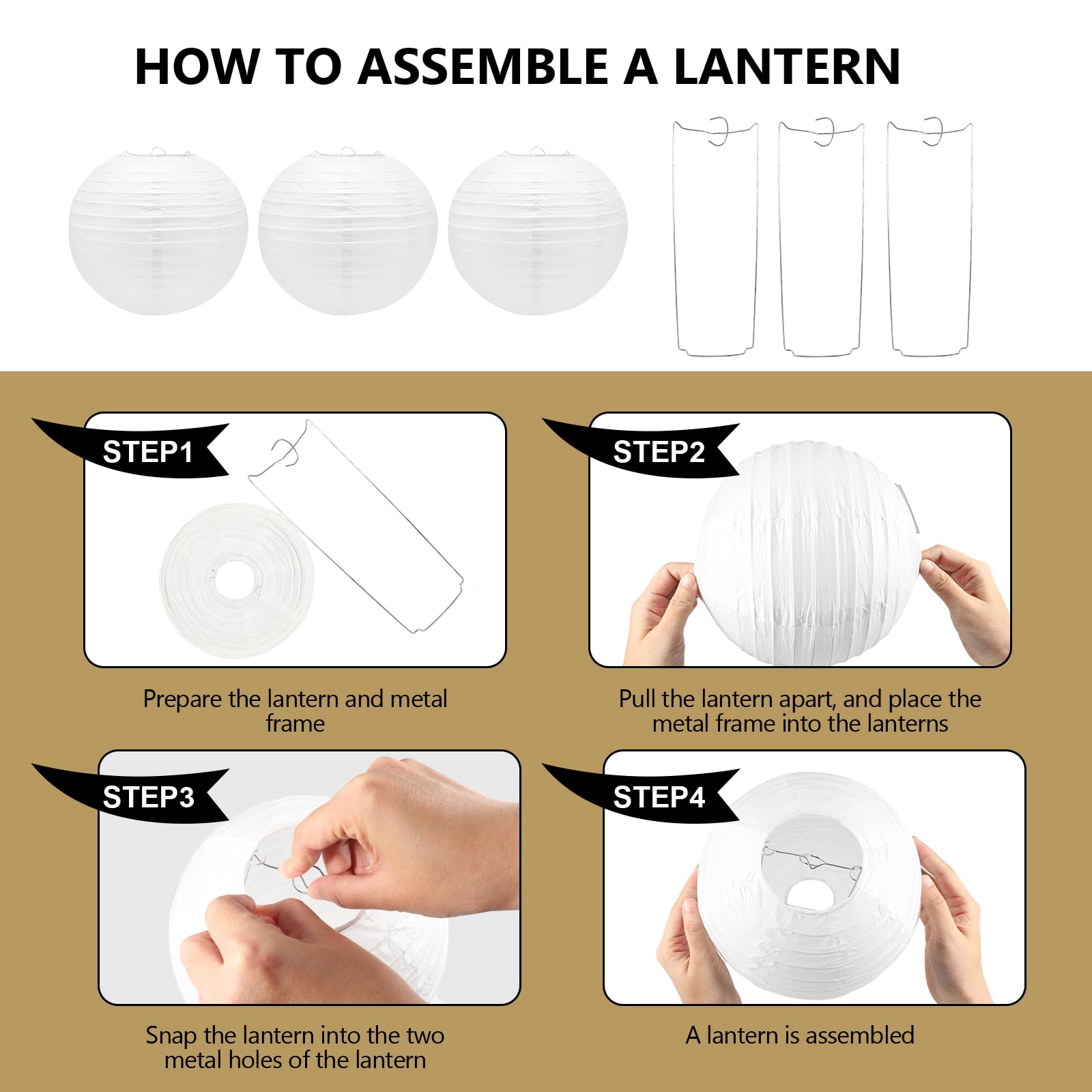 16 Pack White Paper Lanterns,Round Hanging Paper Lanterns Party Decorations With Tape And Stirng For Bridal Shower,Graduation,We