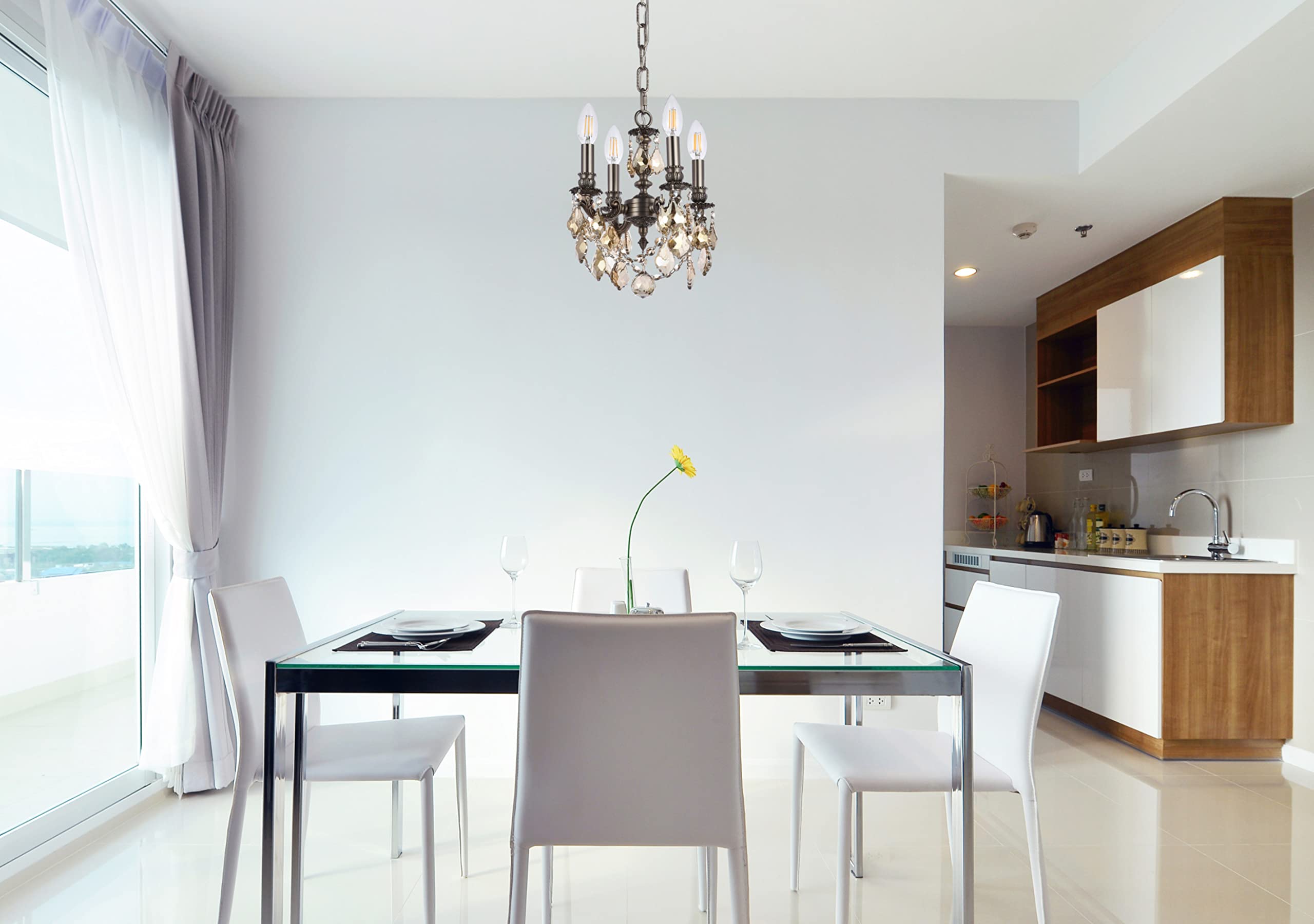 Elegant Lighting 9104D10Db-Gt/Rc Pendant, Dark Bronze