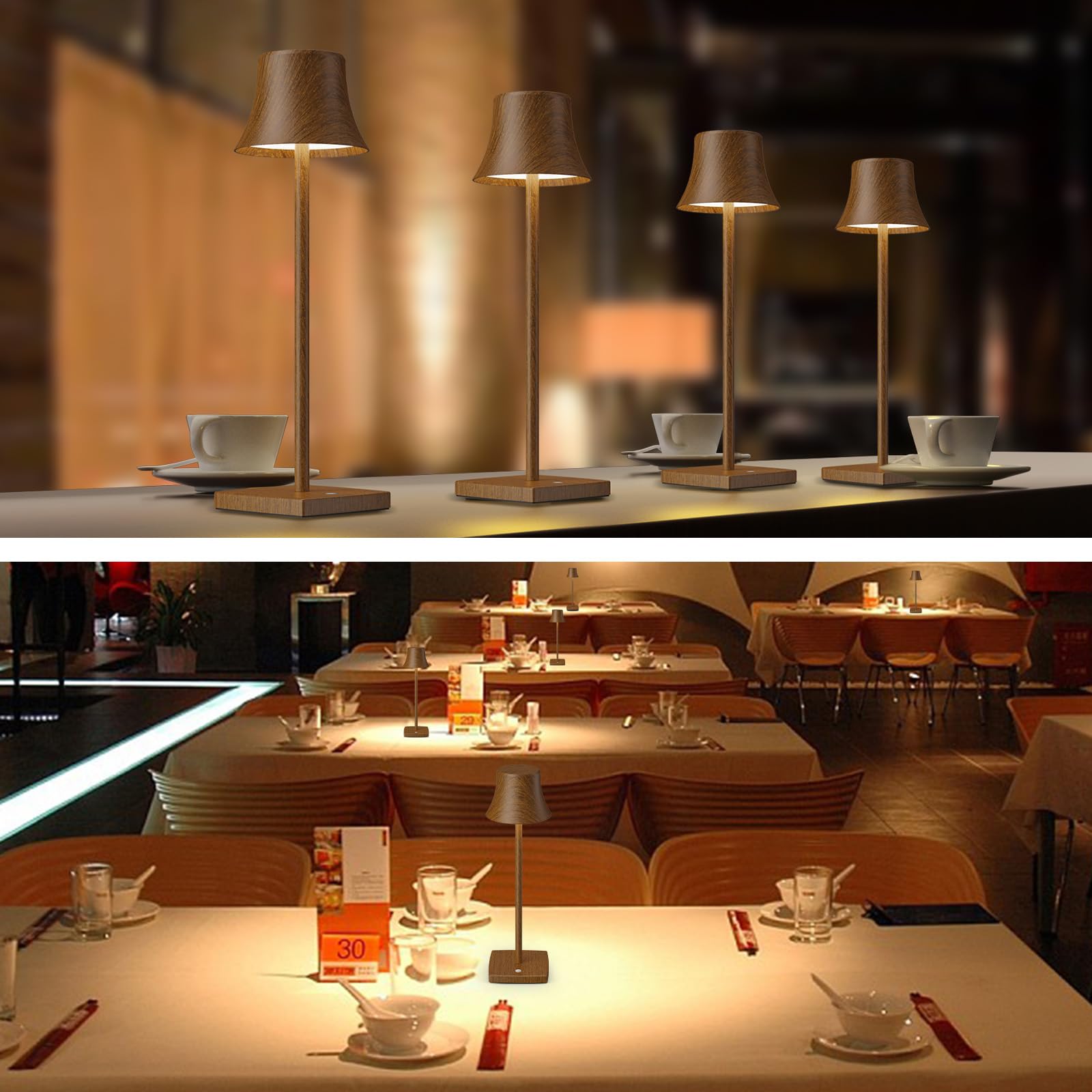 Shangcai Led Desk Lamp Cordless Table Light, Rechargeable Battery Powered 3 Levels Brightness Dimmable For Portable Outdoor Hote