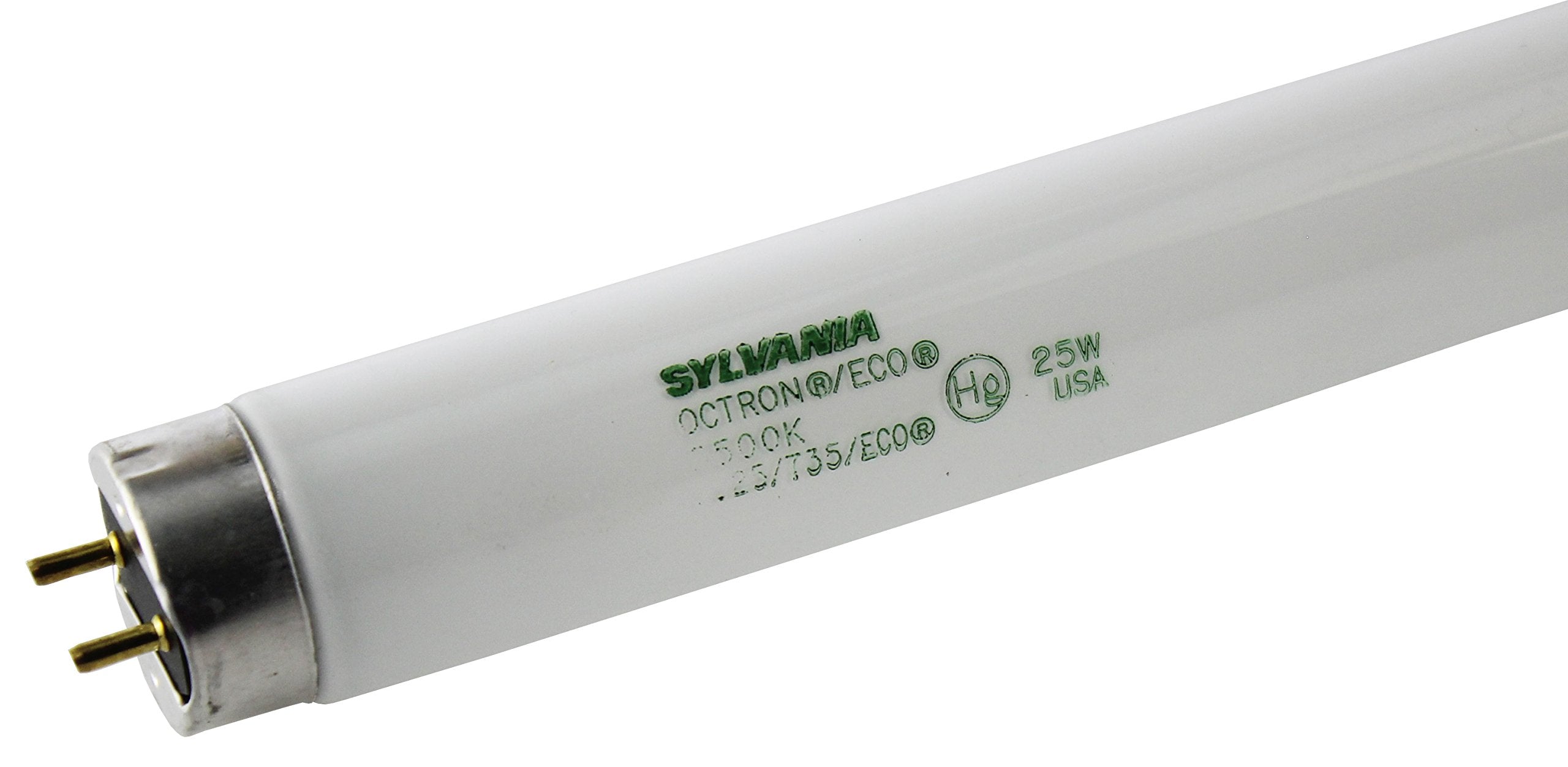 SYLVANIA FO25/735/ECO T8 Fluorescent Tube Light Bulb, 1 Count, Copper, Model 046135219412