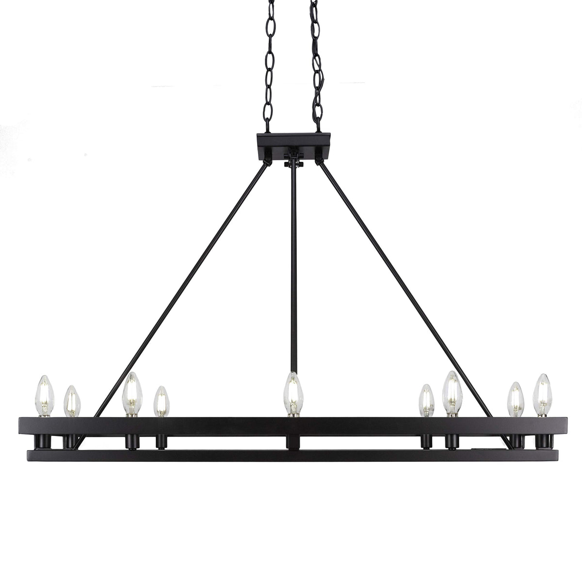Toltec Lighting Belmont 10 Light Island in Matte Black (2740-MB)