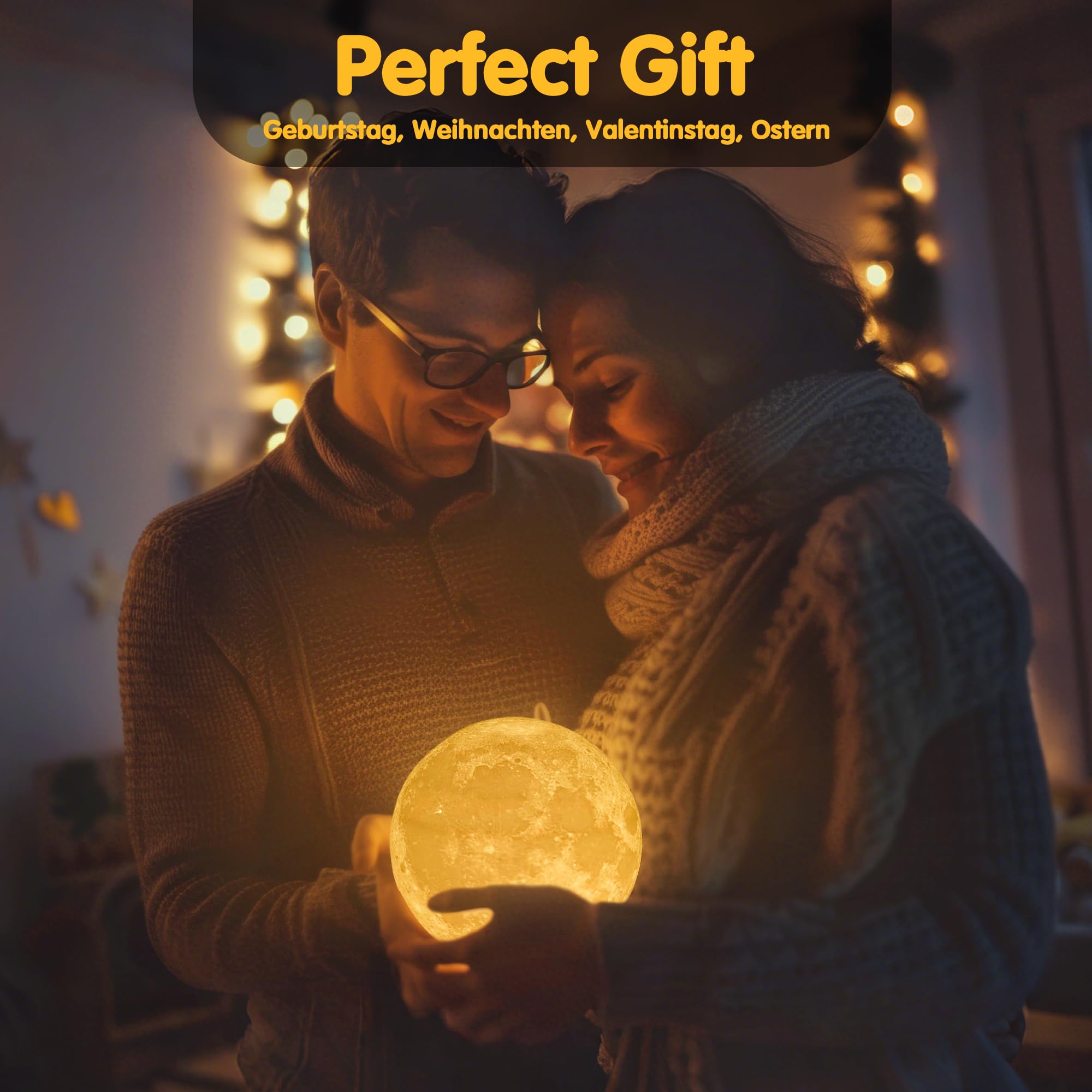 Balkwan 16 Colors Moon Lamp For Kids 3D Touch & Remote Control Night Light Led Moon Light For Kids & mature-themeds Birthday Christmas Gifts For Women Boys Girls Baby Home Decor (16 Colors  5.9 In)