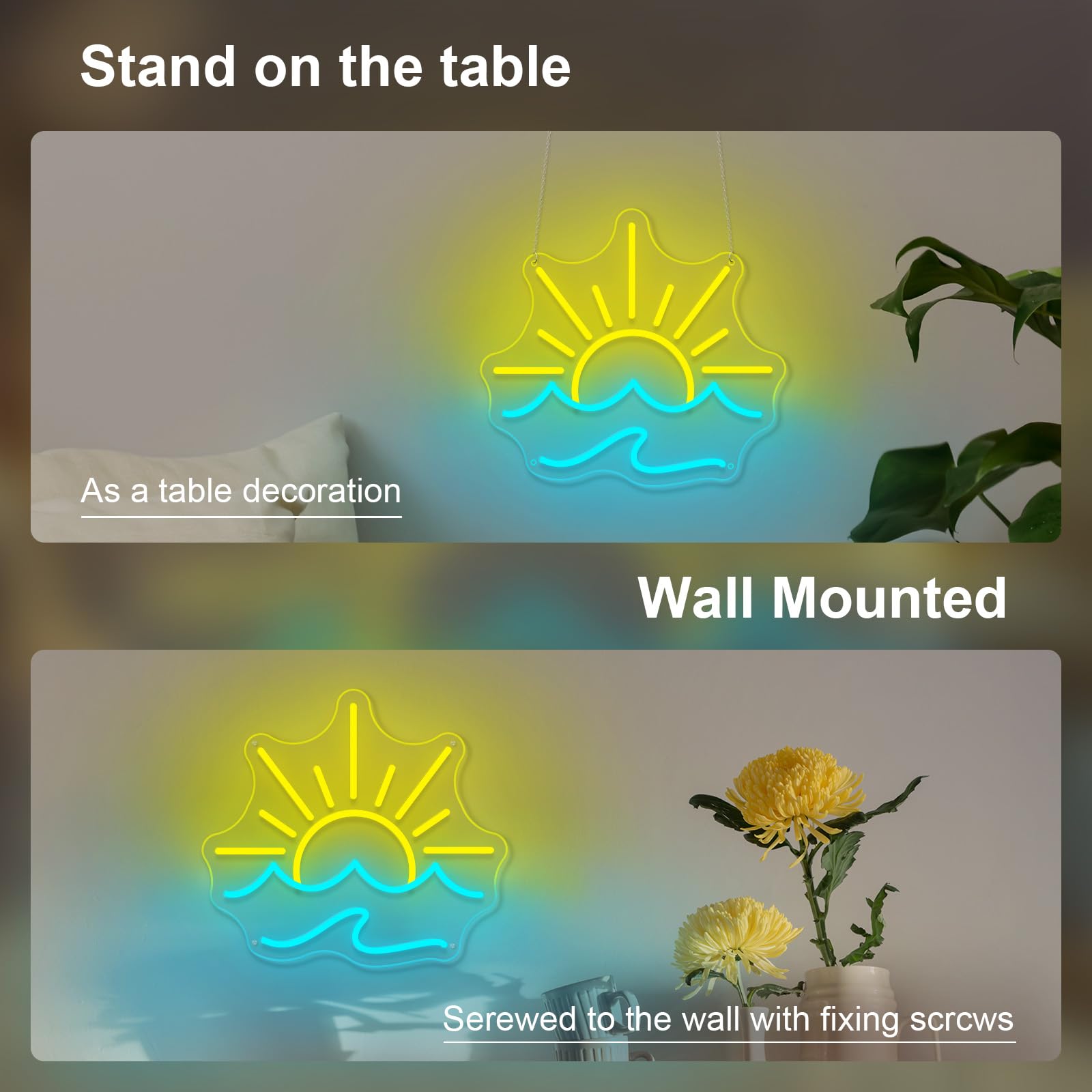 Sunrise Sunset Neon Sign Sun Wave Neon Signs For Wall Decor  Sun Night Light With Dimmable Usb Powered Led Neon Ligh Best Gifts For Kids