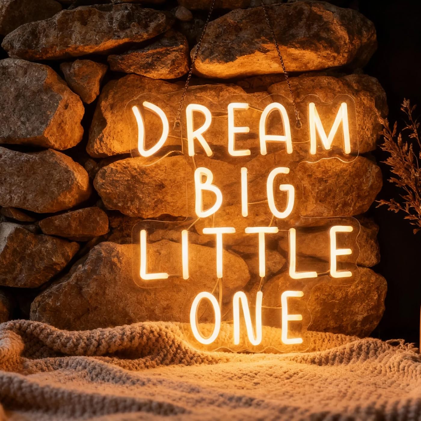 Dream Big Little One Neon Sign  Decorative Neon Lights For KidS Room Play Room Wall Decor Neon Light Sign  Christmas Birthday KidS Gift Thanksgiving Gift(Warm White)