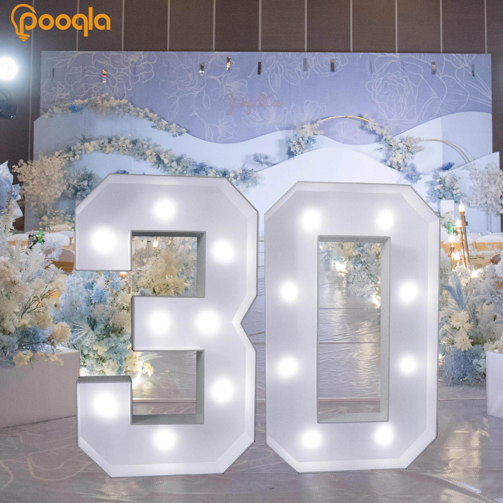 Pooqla 3Ft Marquee Light Up Numbers 2  Led Large Lighted Marquee Numbers For 2Nd 20Th 21St 25Th Birthday Decorations  Giant Mosaic Number Gift For Girls Boys Wedding Anniversary Party Decorations
