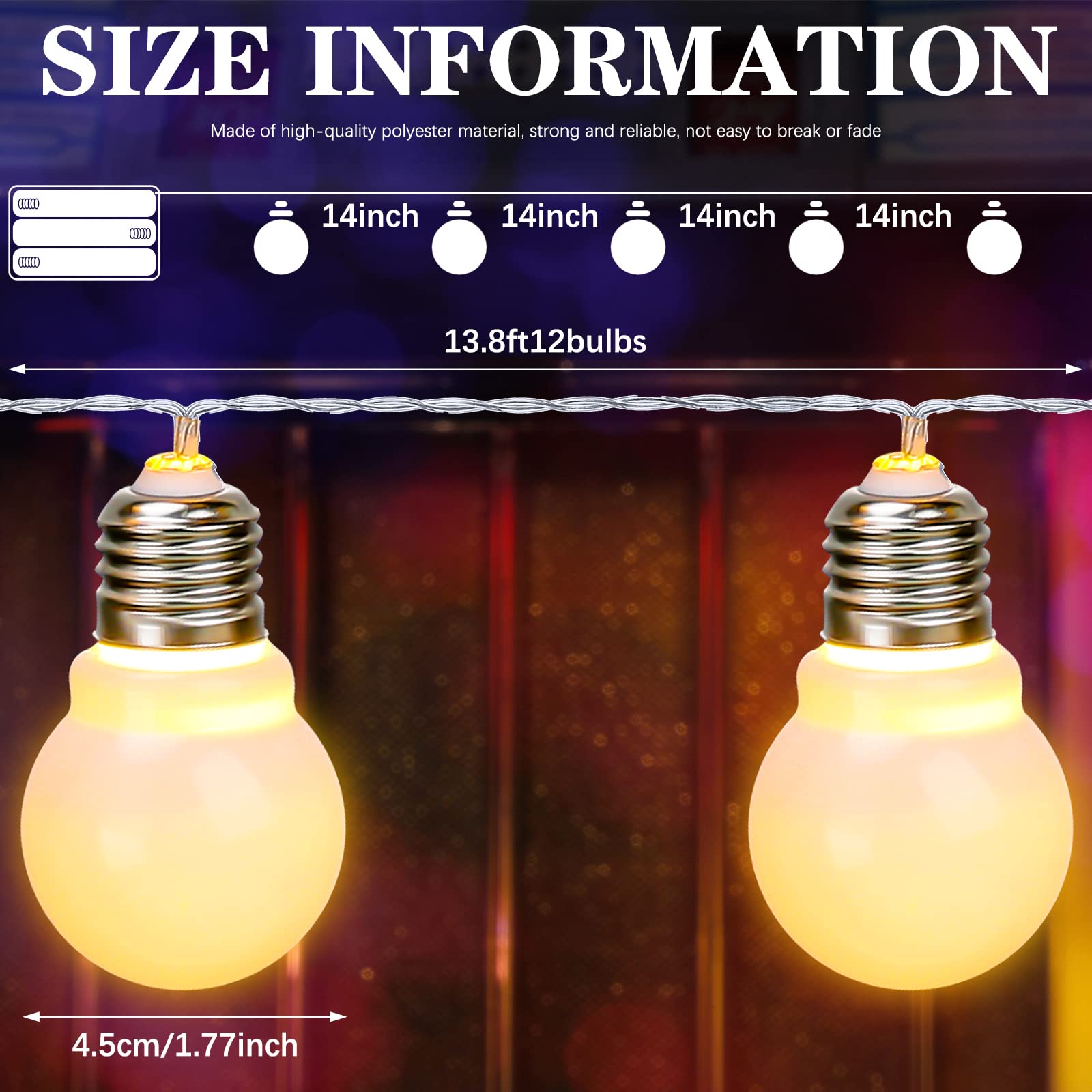Retisee 6 Pcs Marquee Light String Bulbs13.8 Ft Long For Marquee Letters Numbers 3 4 Ft Tall Waterproof Led String Light For Ind