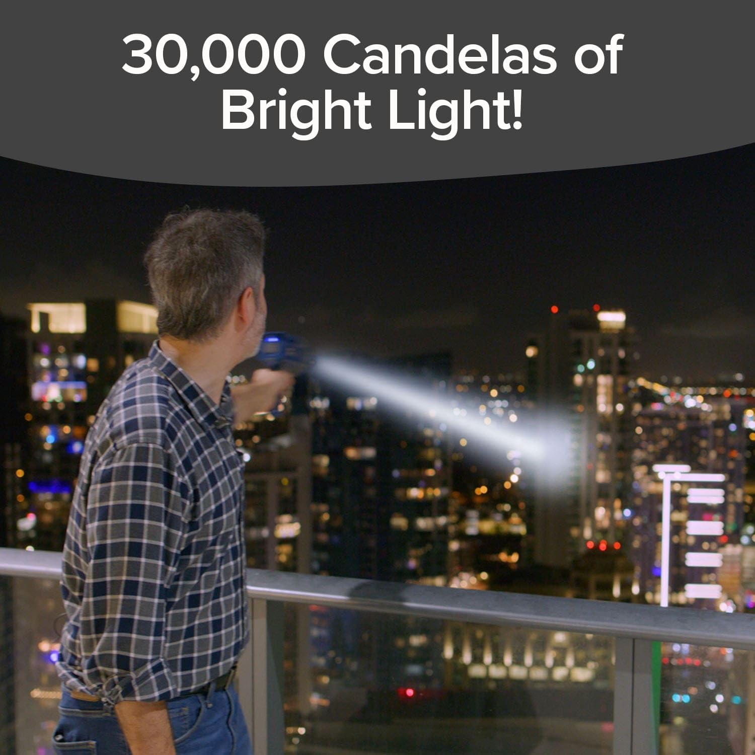 Star Patrol Mega-Bright Rechargeable Spotlight, As-Seen-On-Tv, Tactical & Emergency Flashlight, 10 Modes, Turbo Boost Up To 100%