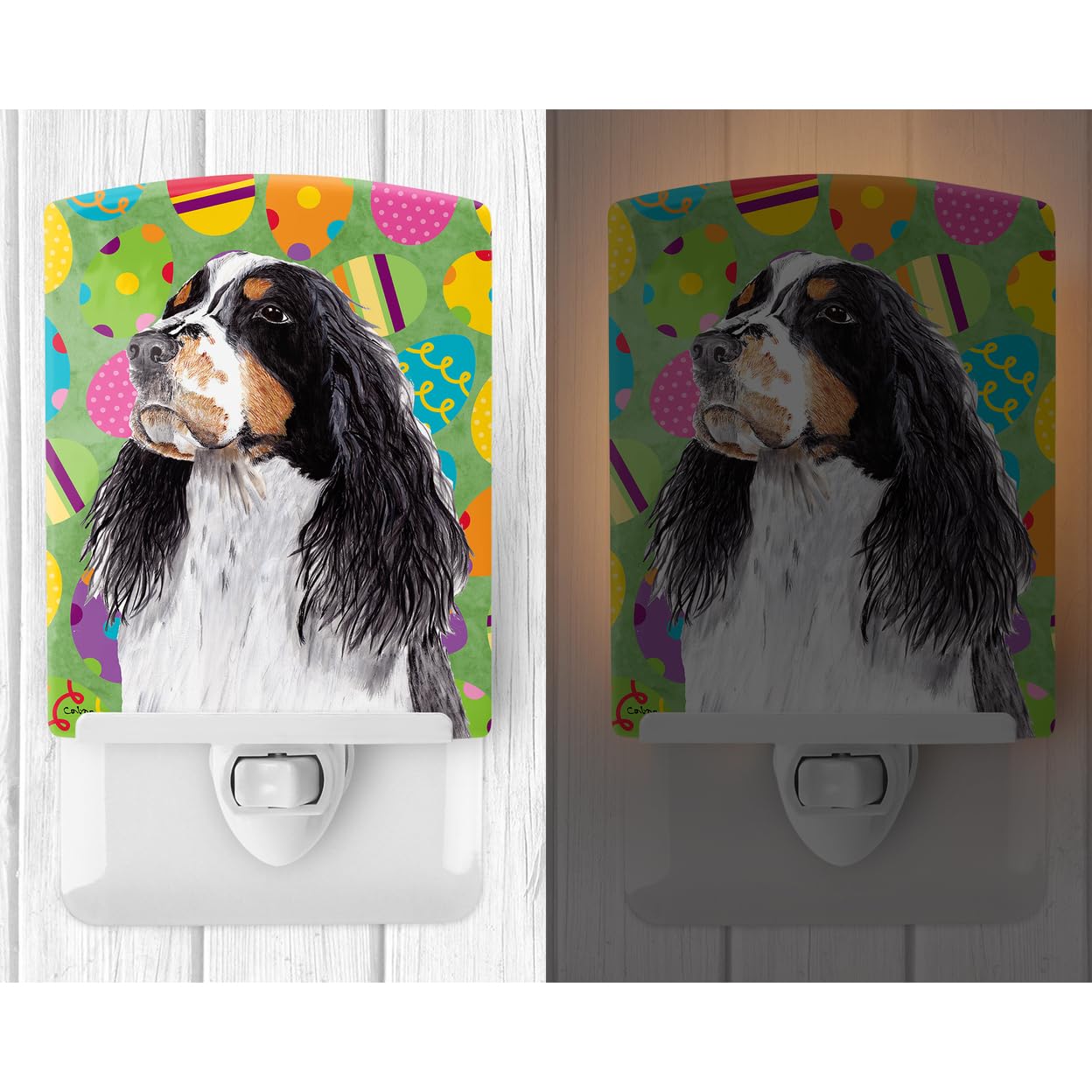 Carolines Treasures Night Light, Ceramic, Springer Spaniel Design, 6x4x3in, Multicolor, Model SC9441CNL