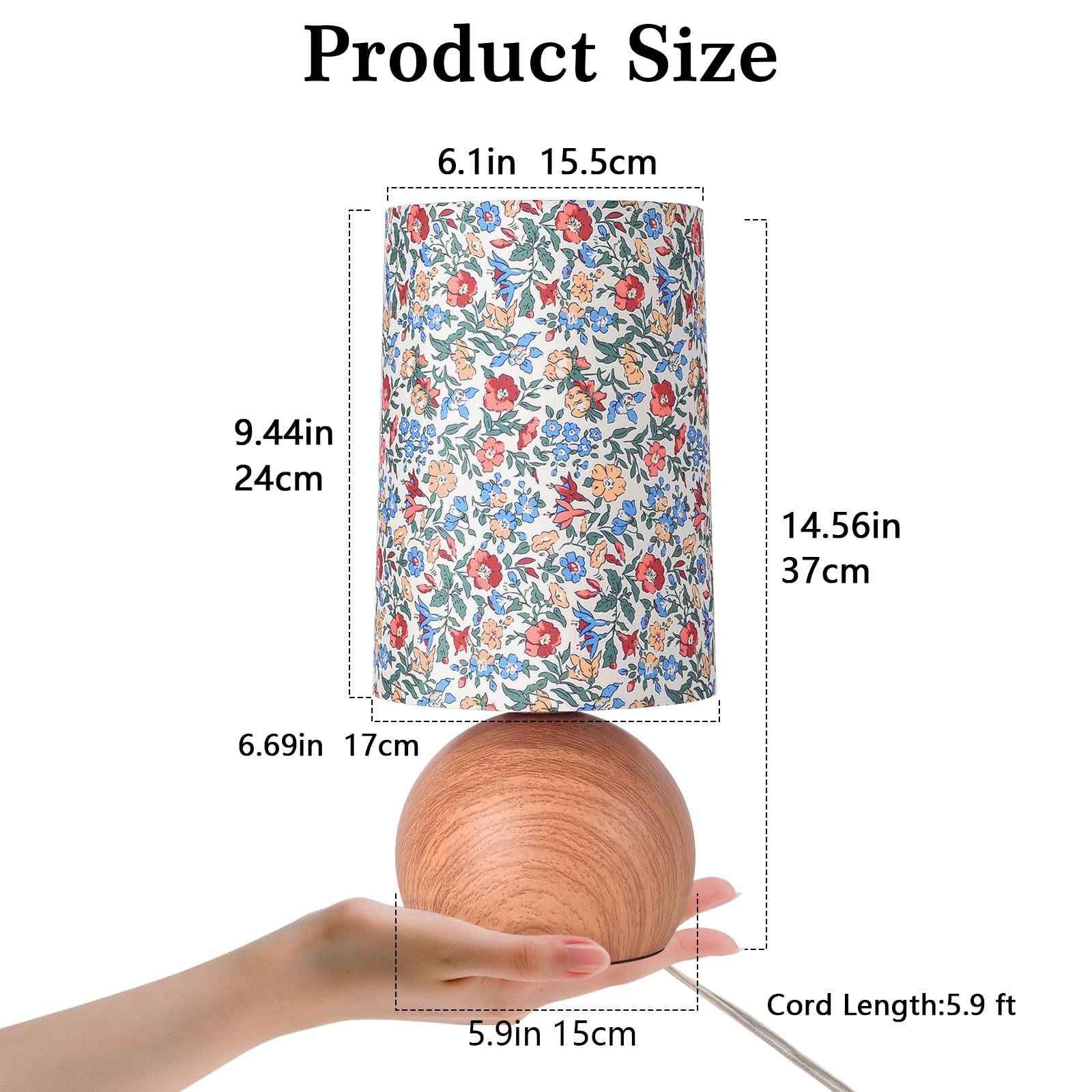Flowers Small Table Lamp, Boho Floral Table Lamp For Bedroom Table Lamp Small Bedside Table Lamp, Farmhouse Bed Side Table Lamp