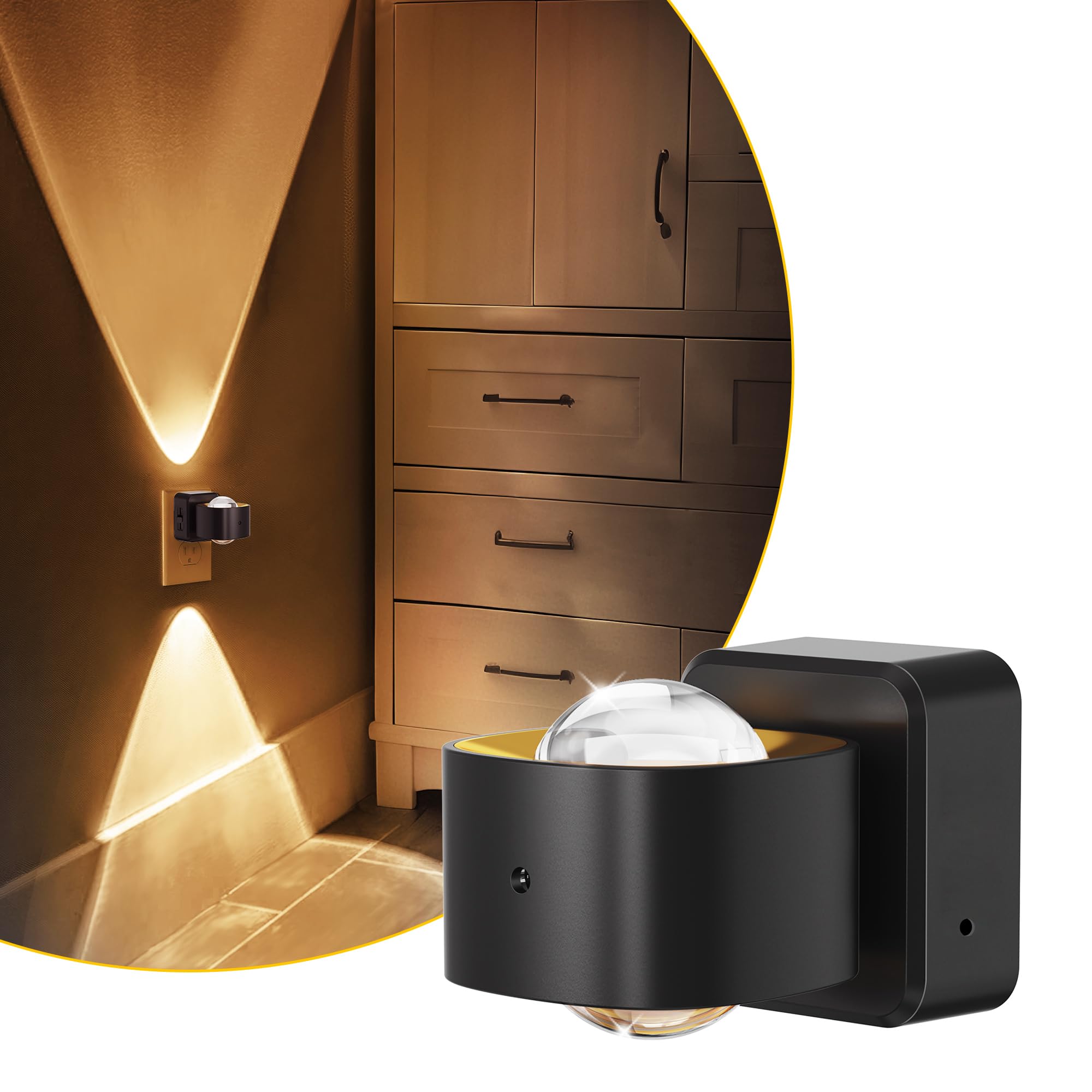 L LOHAS LED Night Light Projector  Night Lights Plug into Wall  Dusk to Dawn Sensor  Rotating Nightlight for Kids  Soft White Ambient Lighting for Bathroom  Gaming Room  Gifts 1 Pack