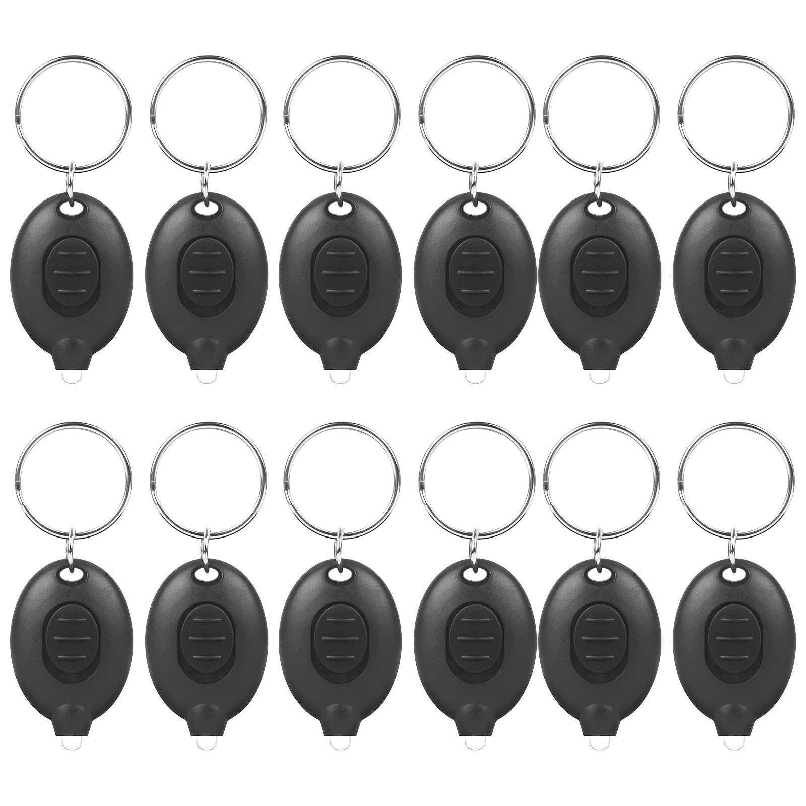 Uaimvie 12 Pcs LED Keychain Flashlight Mini Keychain Light Ultra Bright Tiny Flashlight Small Portable Light Battery Powered wit