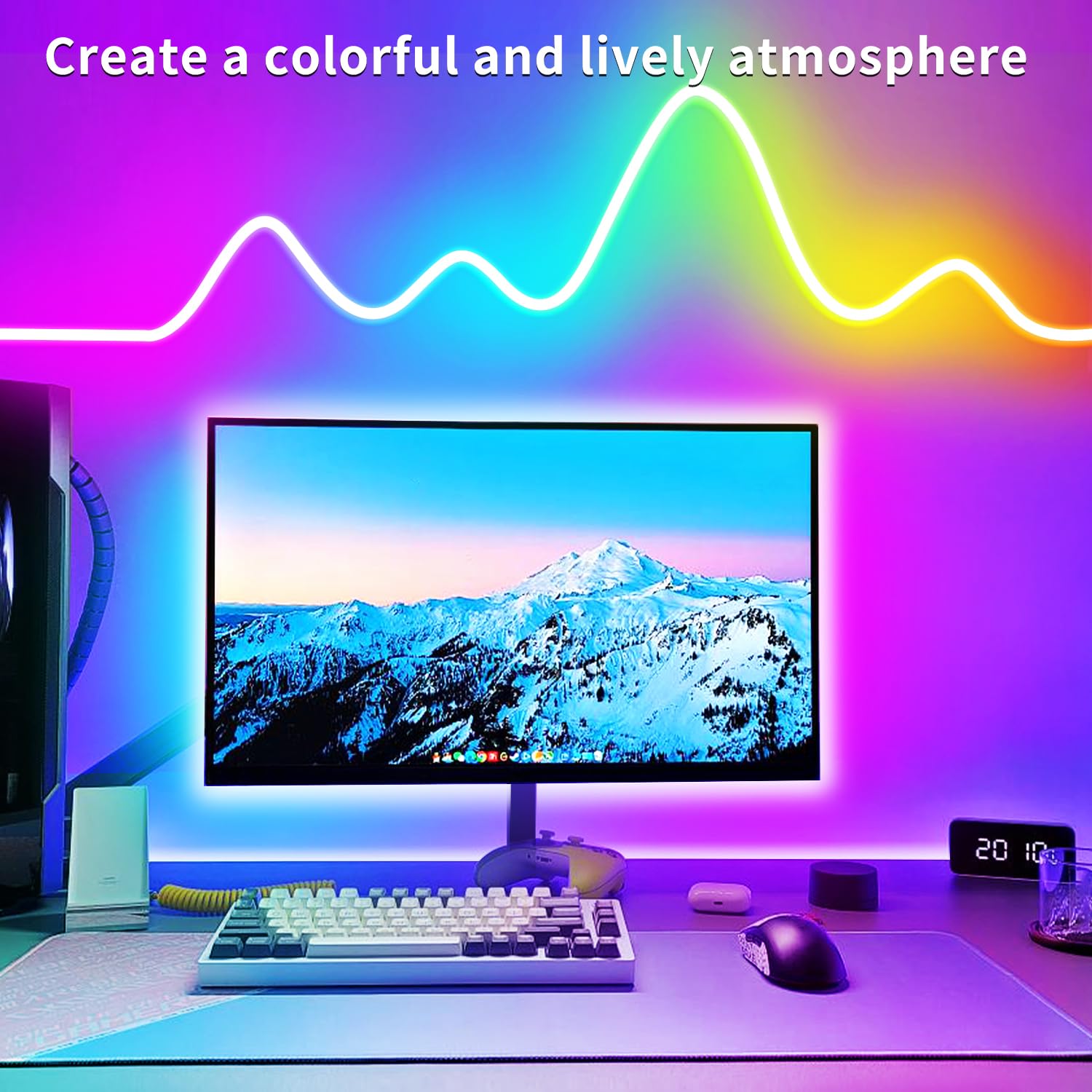 Segrass 100Ft Rgb Led Neon Rope Lights Led Neon Lights With Remote/App Control 24V Ip65 Waterproof Flexible Neon Led Strip Light