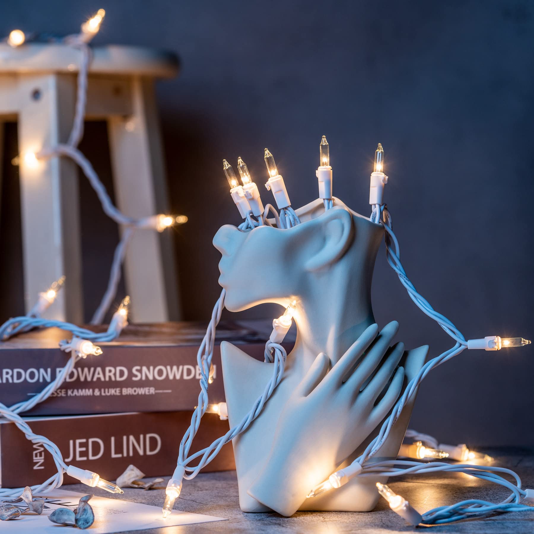 Yuletime 200 Clear Christmas Lights, Pack Of 2 Sets 33 Feet 100 Count Ul Certified Incandescent String Lights (Clear - White Wir