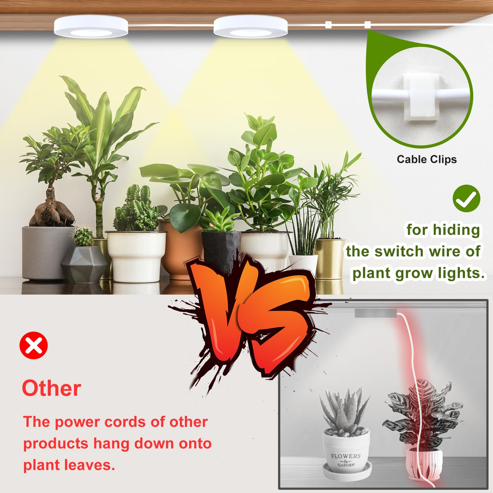 Aopeids 96 Led Grow Lights For Indoor Plants Full Spectrum 5000K, Upgraded 3 Lighting Modes, Plant Light With Auto On/Off Timer 4/8/12H, Halo Small Grow Light 10-Level Dimmable (White, Dual Head)