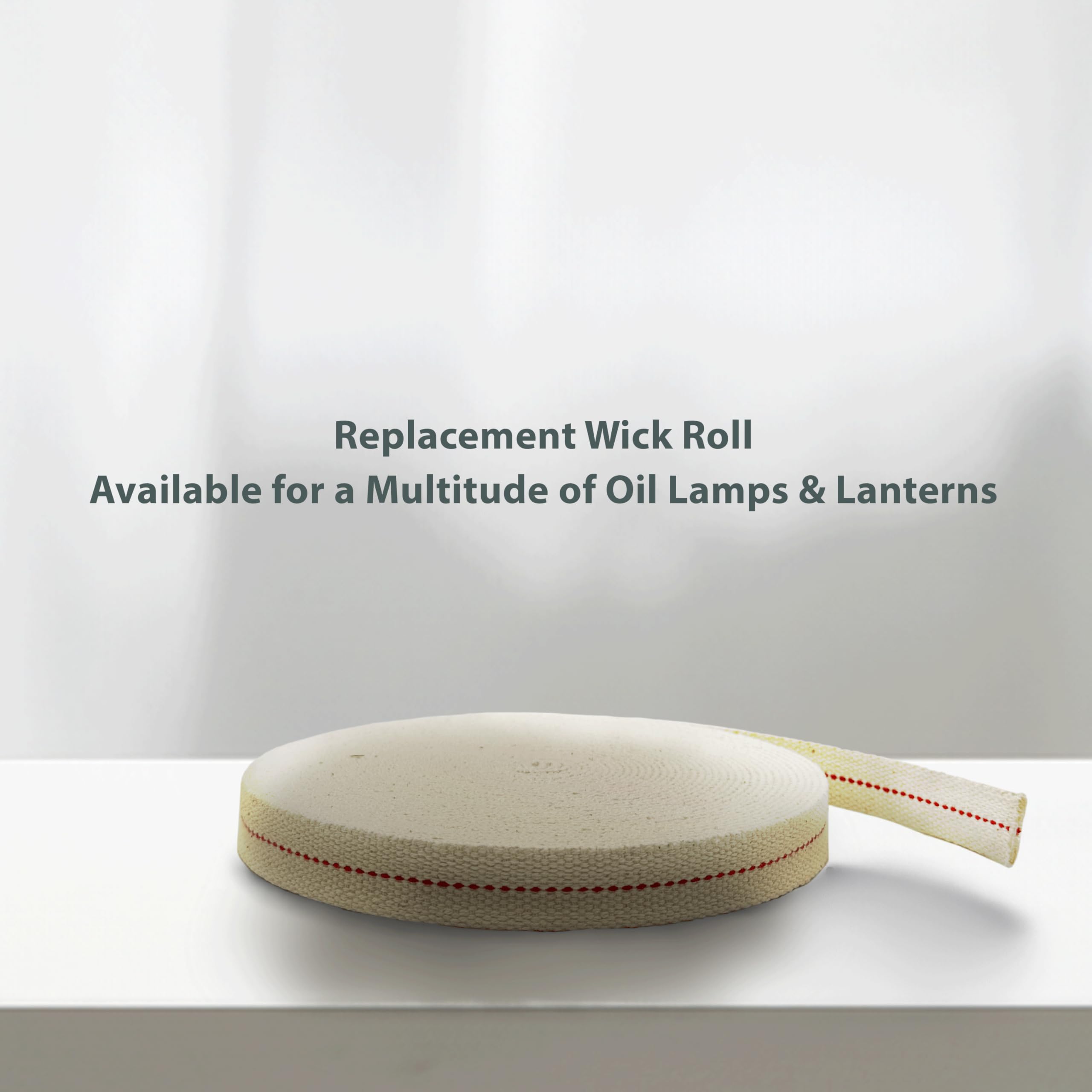 Light Of Mine - 3/4&quot; Inch 33' Foot, 100% Cotton Flat Wick For Paraffin Oil, Kerosene Based Lanterns, And Oil Lamps With Genuine Red Stitch (3/4&quot; - 33' Roll)