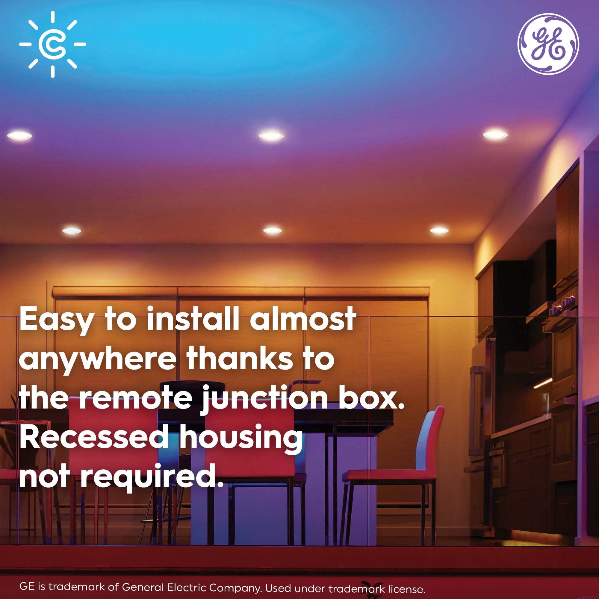 Cync Ge Reveal Smart Led Wafer Downlight, Color Changing Wifi Light, Matter Compatible, Compatible With Alexa And Google Home, 4