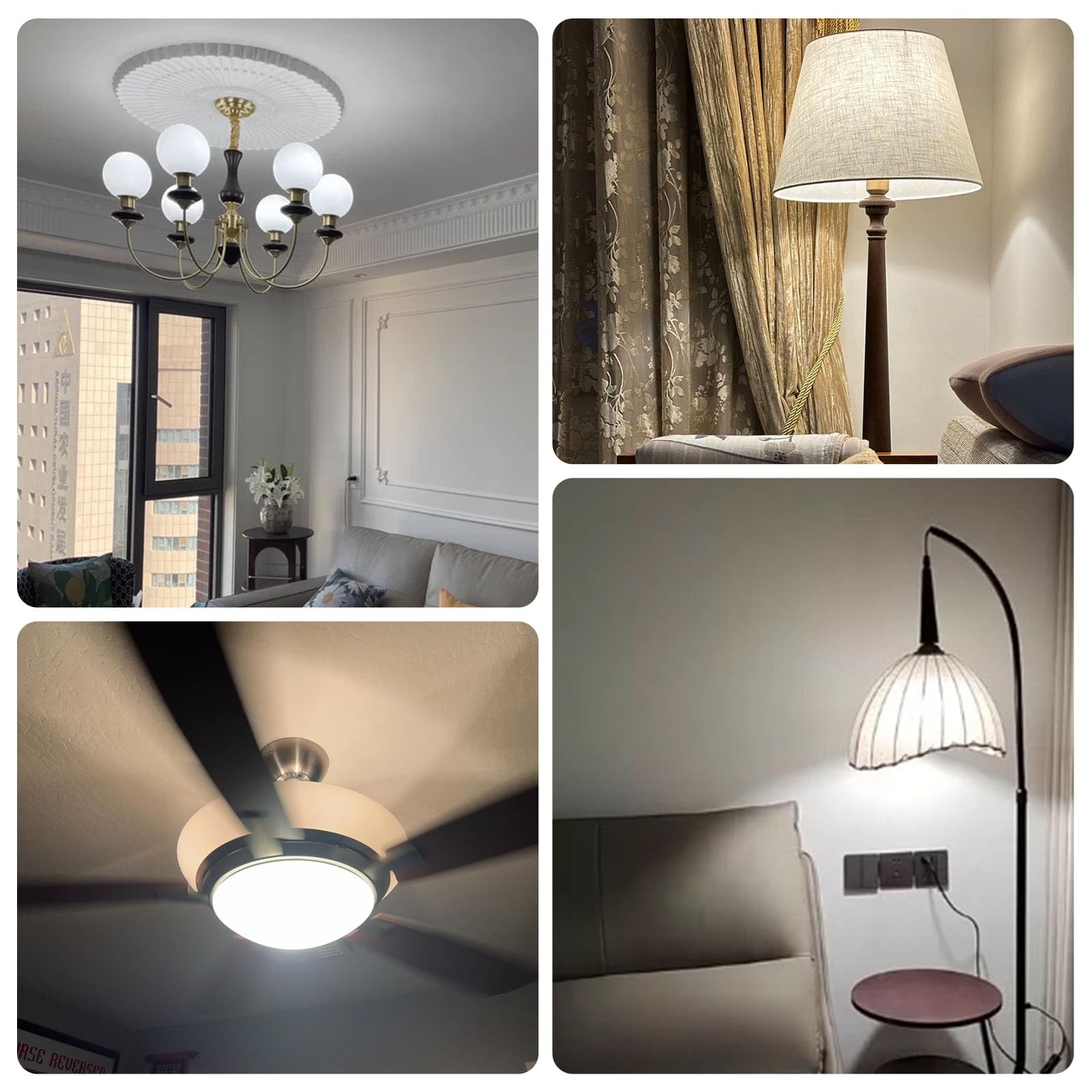Tzhilan E12 Led Bulb 100W Equivalent,6000K Cool White Light Bulbs, 1100Lm Ac120V For Ceiling Fan Pendant Lighting Salt Lamp, Non