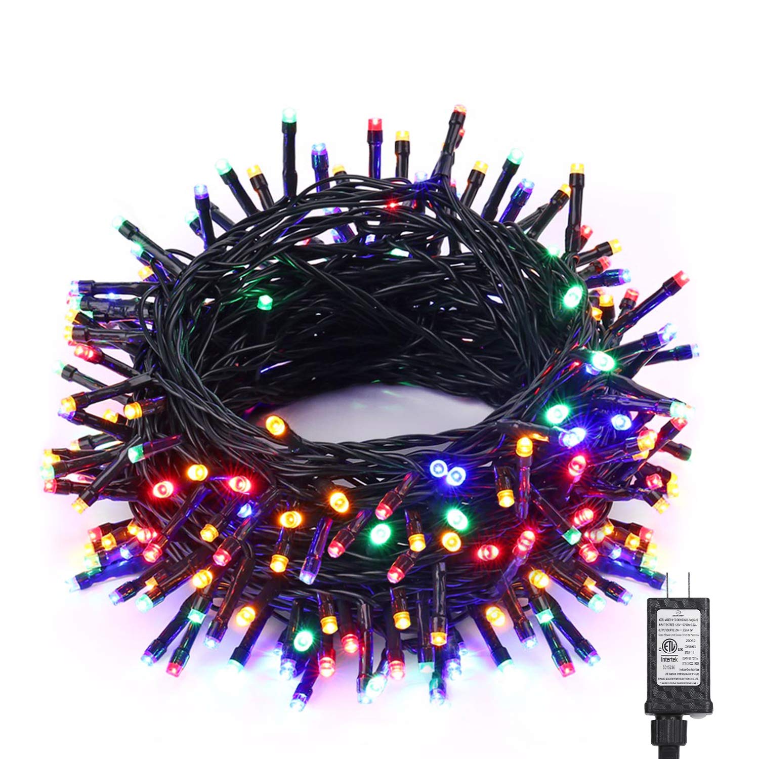 Brizled Colored Christmas Lights, 78.74ft 240 LED String Lights, Plug-in Connectable, 8 Modes Waterproof for Indoor/Outdoor Xmas