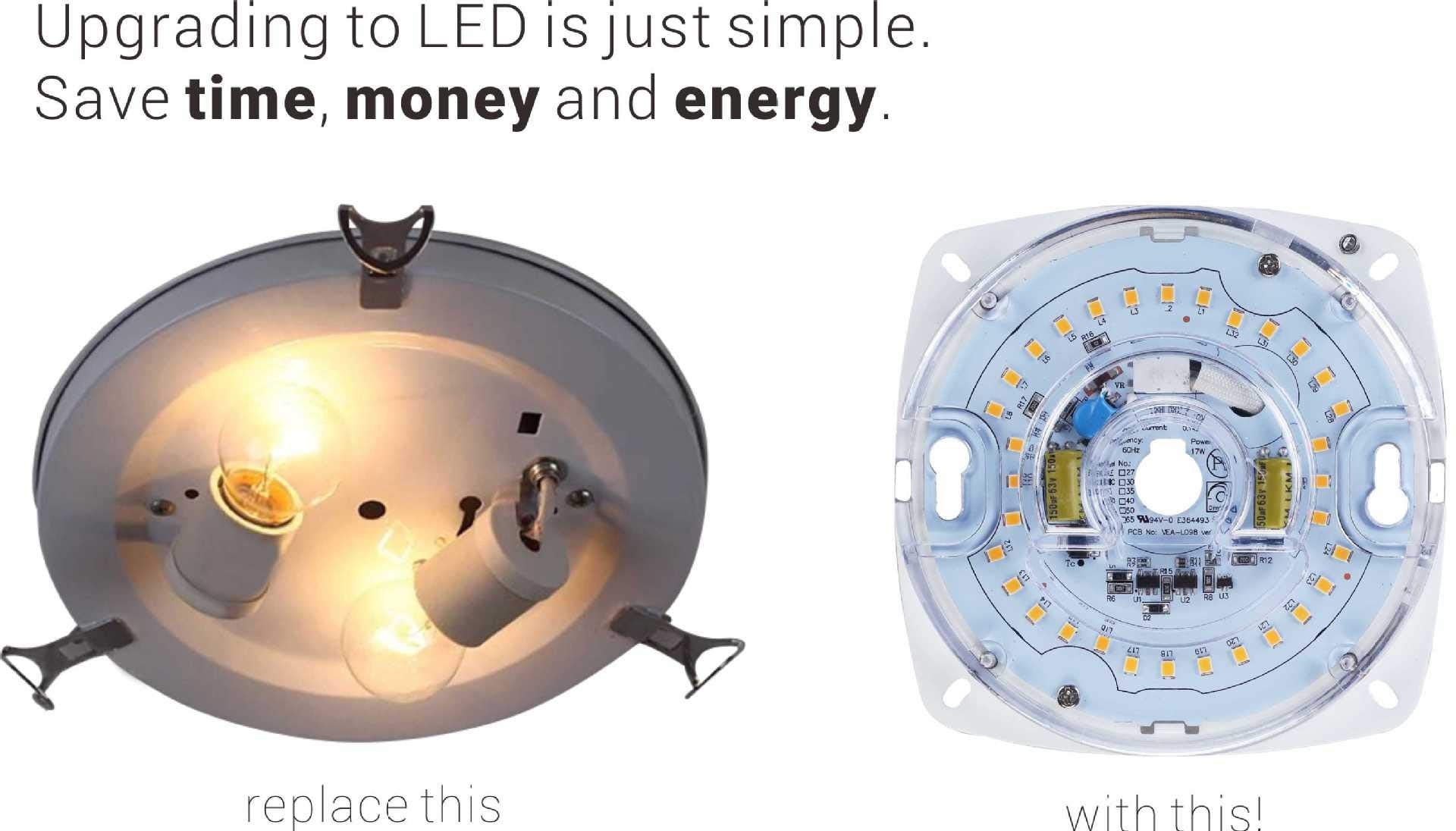 Silverlite Dimmable Led Light Engine, 4 Pcb Size, 17W 1200Lm, 4000K, Alloy Steel, Retrofit Kit For Ceiling Lights