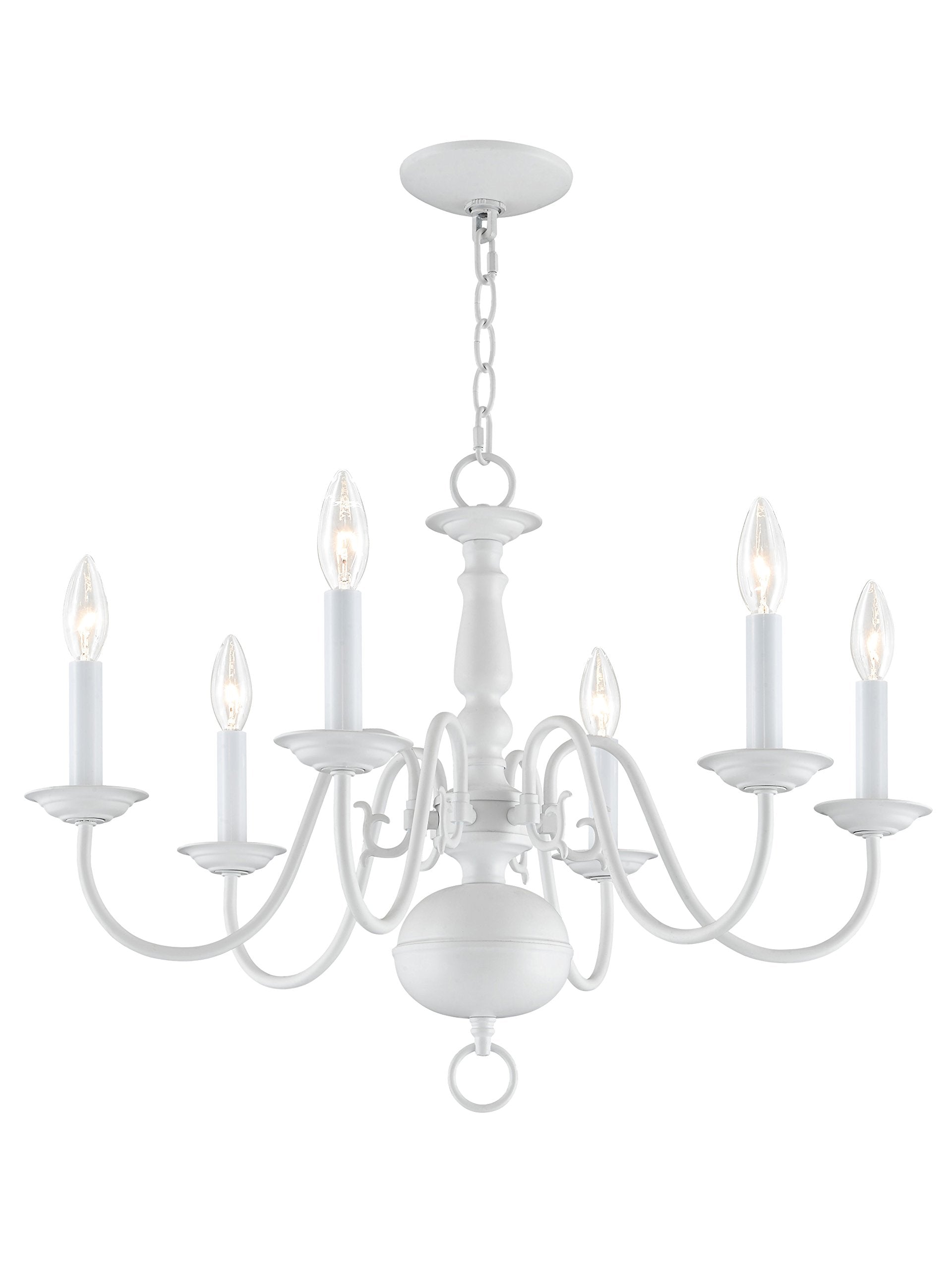 Livex Lighting 5006-03 Williamsburgh 6-Light Chandelier, White