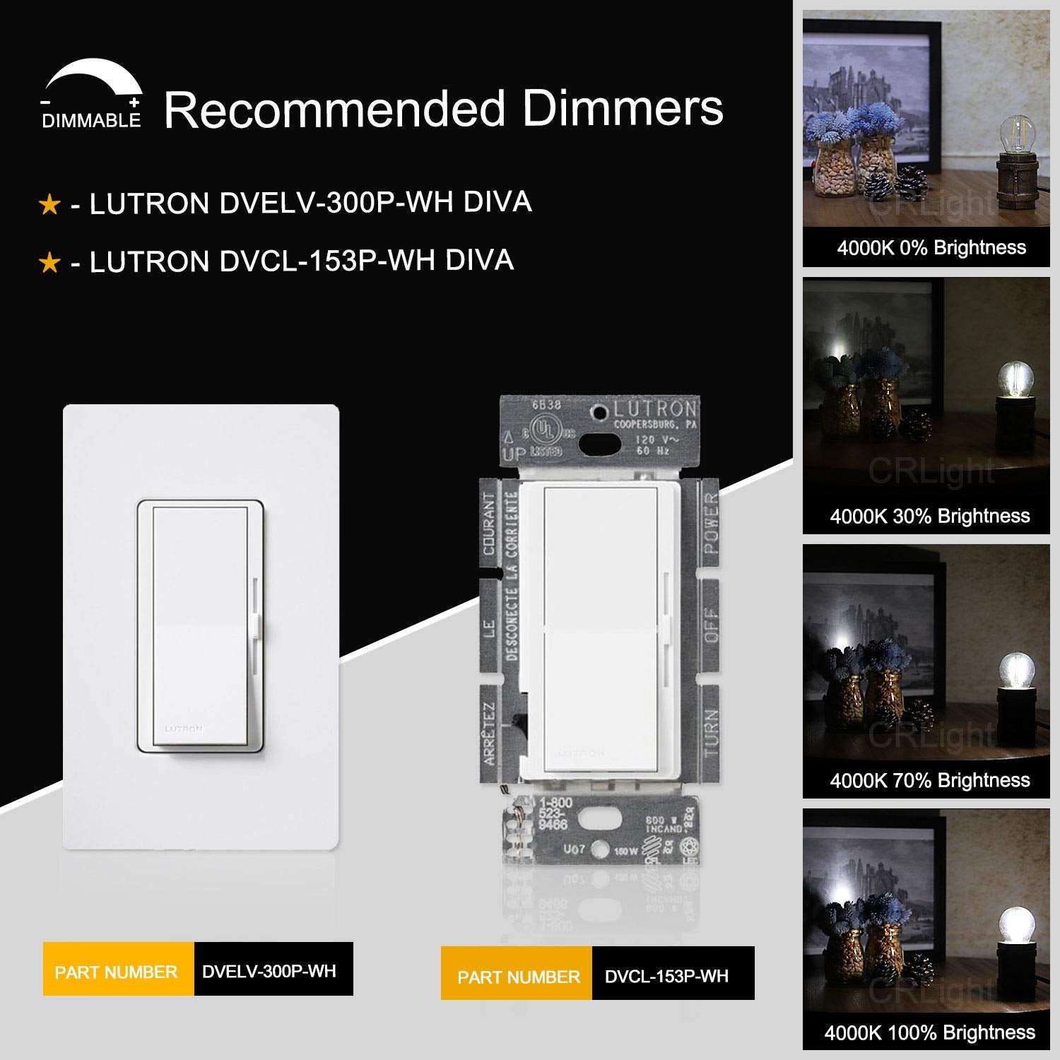 Crlight 2W Led Globe Bulbs, 4000K Daylight White, 30W Equivalent, 8 Pack, E