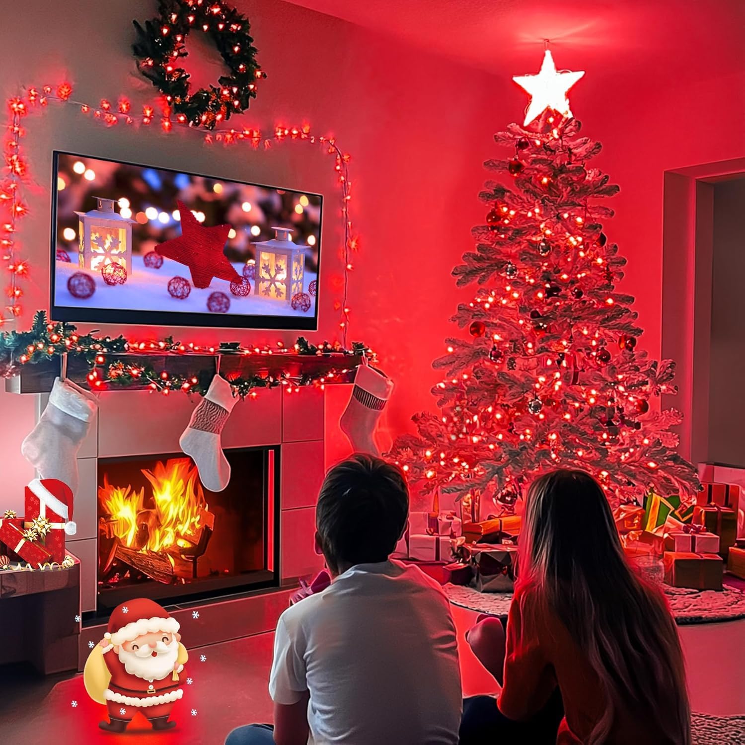 Jmexsuss 2 Pack 100 Led Red Valentine Lights, 33Ft Red Christmas Lights Indoor With 8 Modes, Connectable Clear Wire Red String Lights Outdoor Waterproof For Valentine'S Day Bedroom Decorations