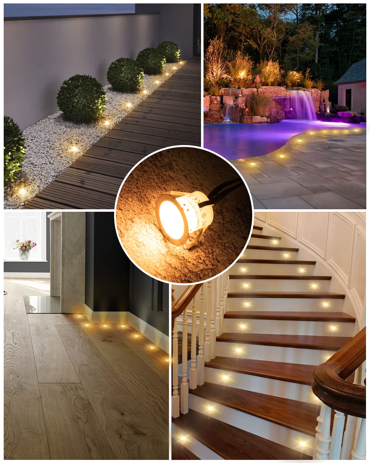 Hiboitec 10 Pack Recessed Led Deck Lights, 12V Ip67 Waterproof Warm White For Outdoor Use