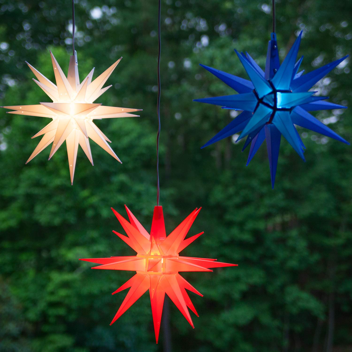 14'' White Star Outdoor Decoration, Christmas Led Star Decor, Moravian Star Christmas Light