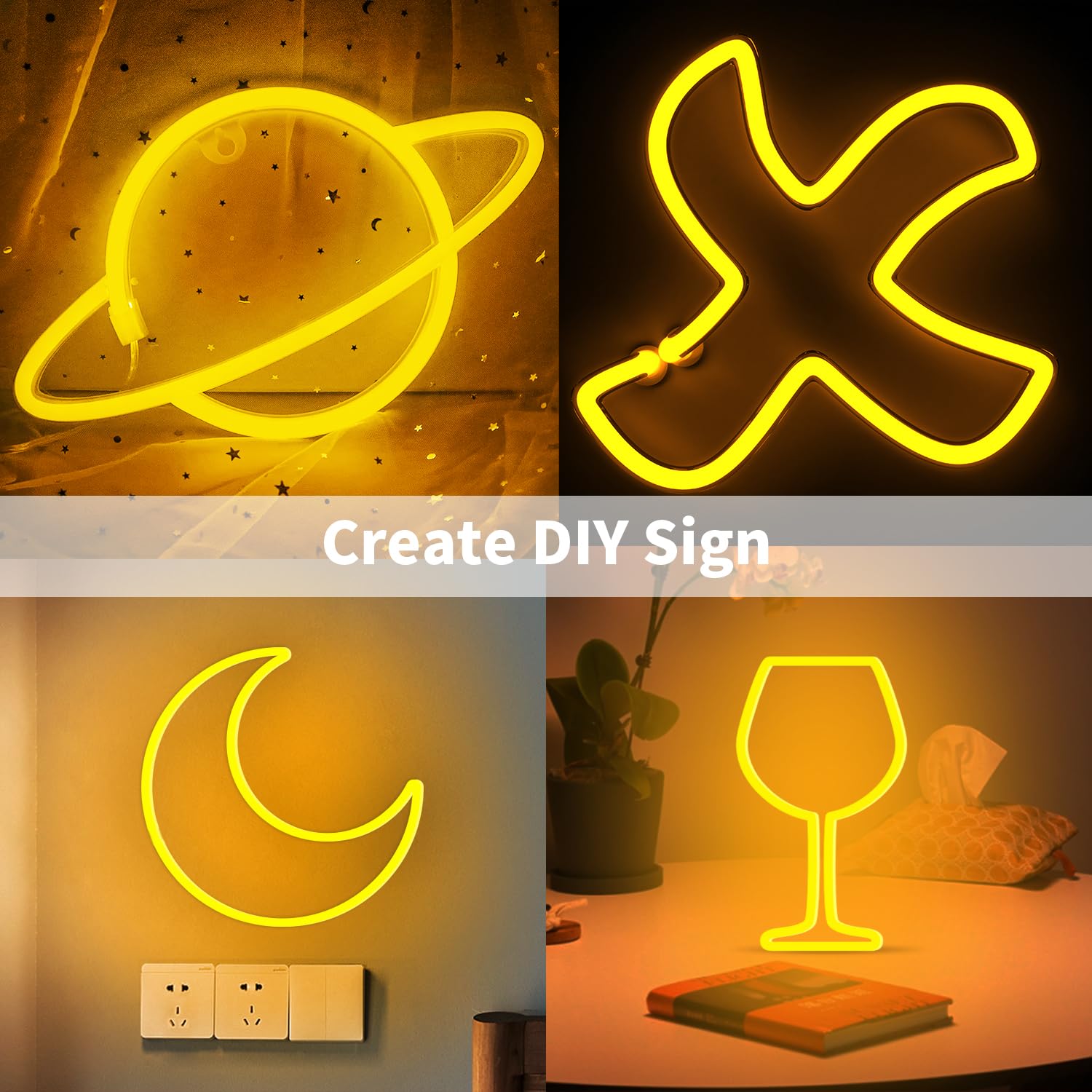 iNextStation LED Strip Lights, 16.4FT Waterproof Neon Light Strip, Silicone, Yellow, with Power Adapter, Model 8ee4c617-4af4-454b-a859
