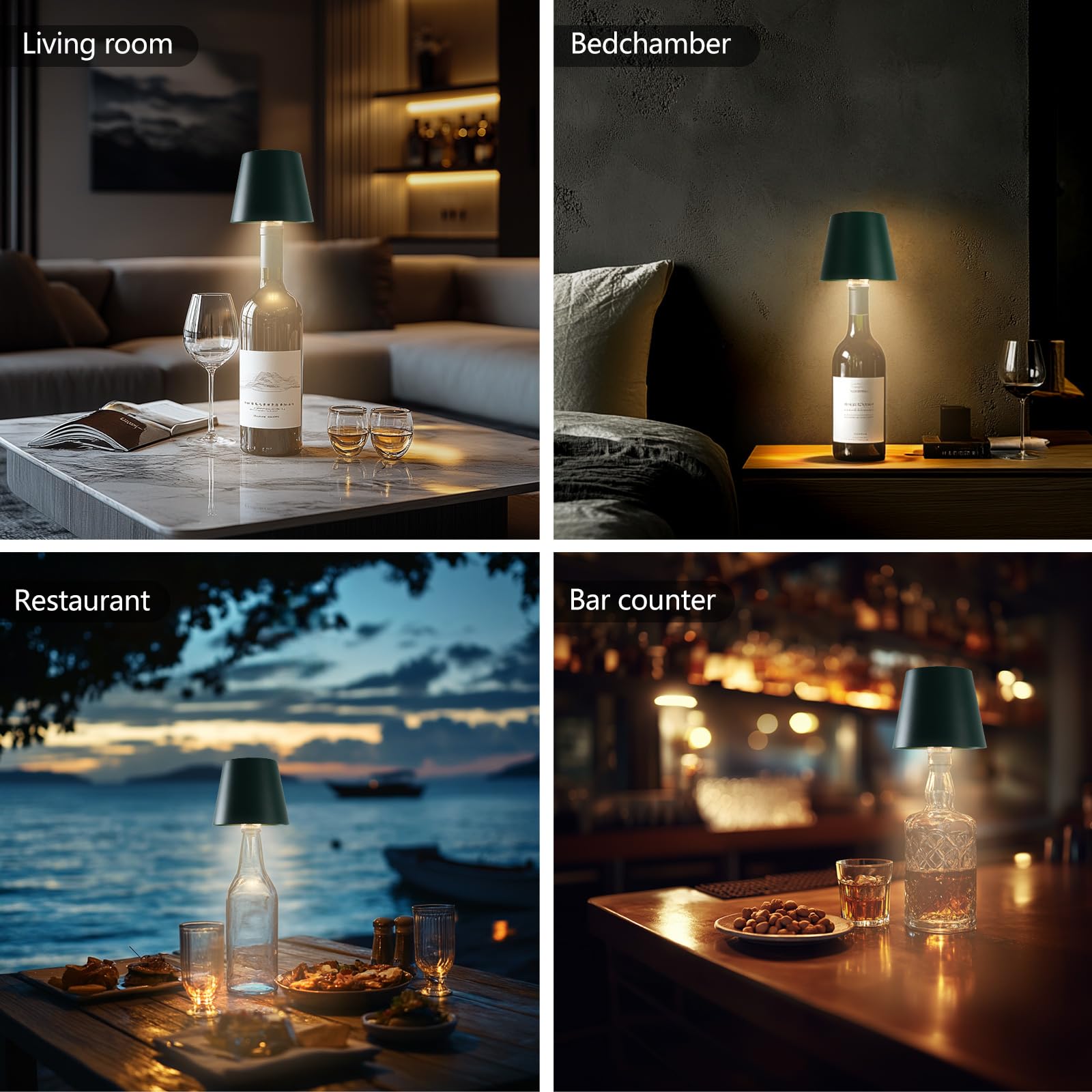 Mebaraul 3600Mah Wine Bottle Lamp, 2025 New 3 Color Rechargeable Wireless Bottle Lamp For Liquor Bottles With Touch Dimming For