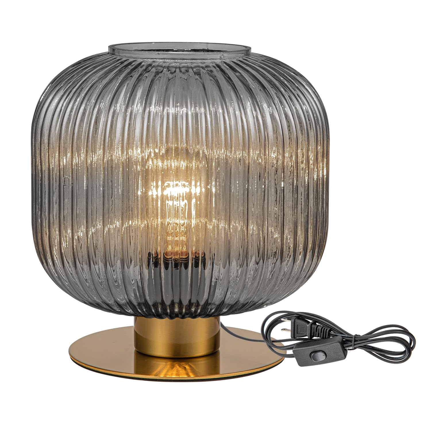 Soutas Gray Table Lamps Modern Table Lamp Smoky Glass Lamp Small Bedside Lamp Mid Century Living Room Globe Table Lamp Vintage B