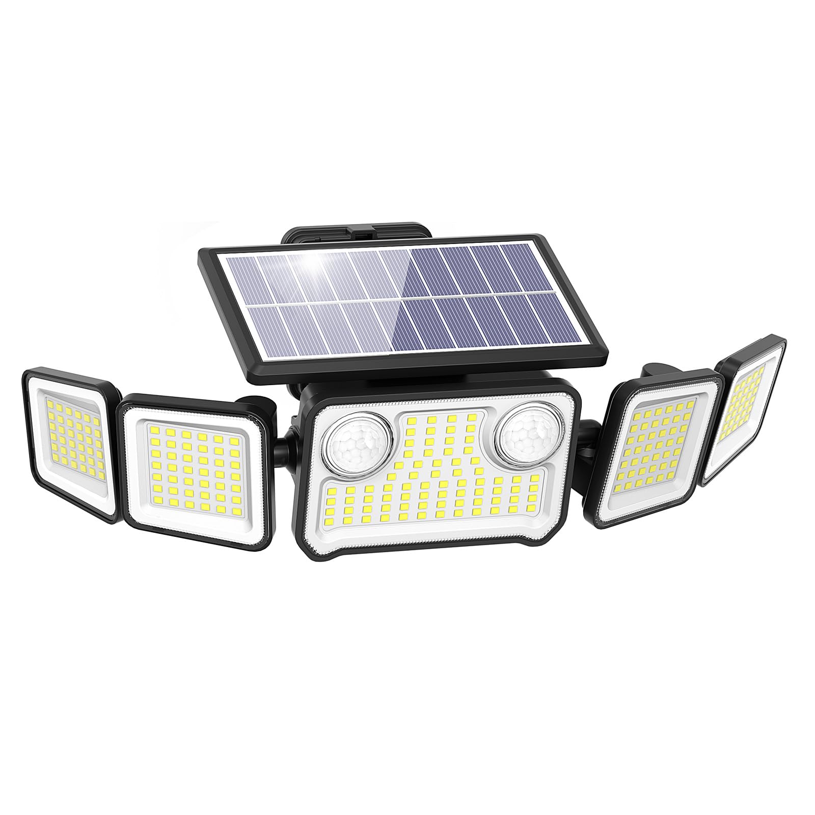 Onforu 6000LM Solar Security Lights, 5 Heads with Remote Control, IP65 Waterproof, Black, Model BDTYC10AS-5