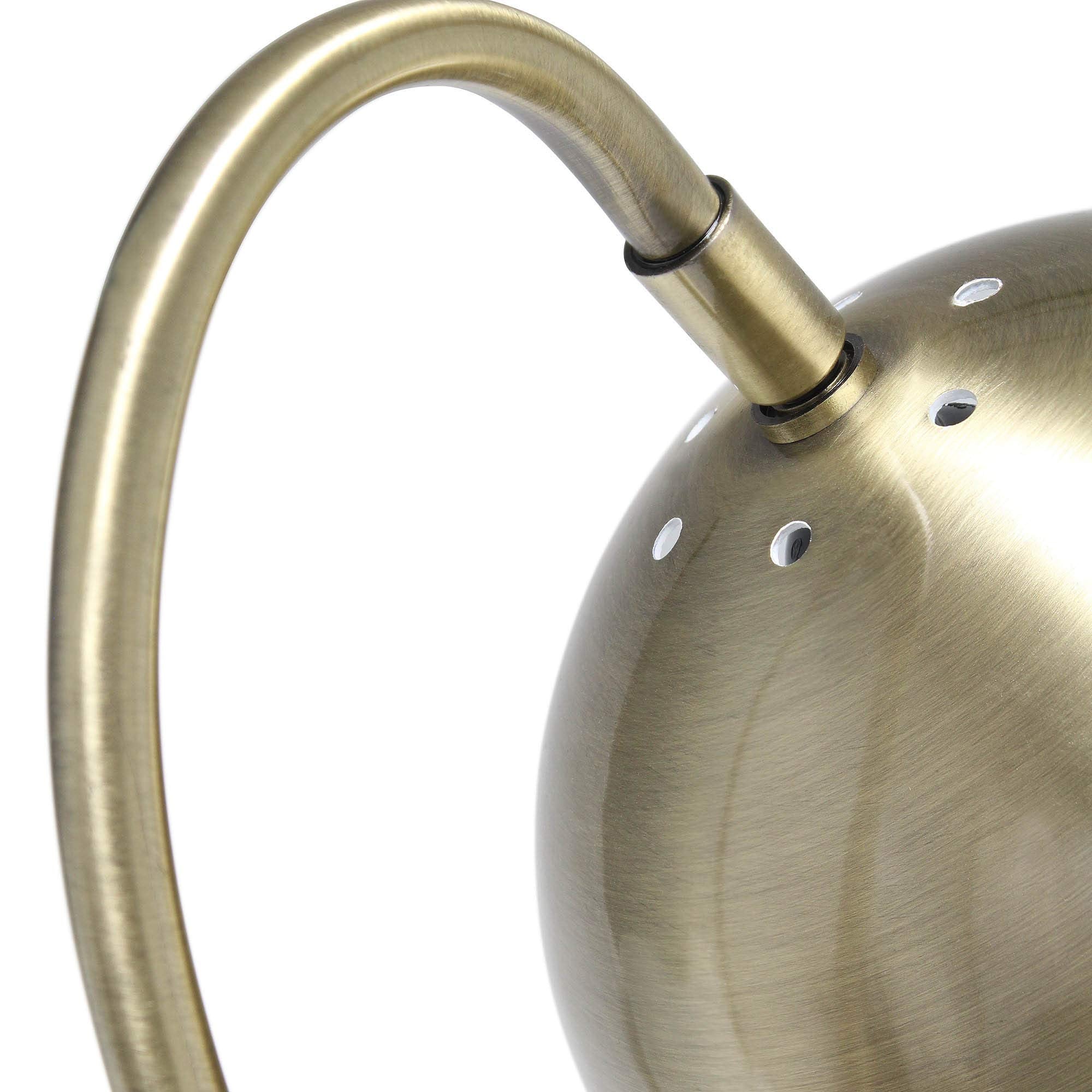 LALIA HOME Mid Century Table Lamp, Dome Shade, 10inL x 6inW x 20.25inH, Antique Brass, Model LHT-5031