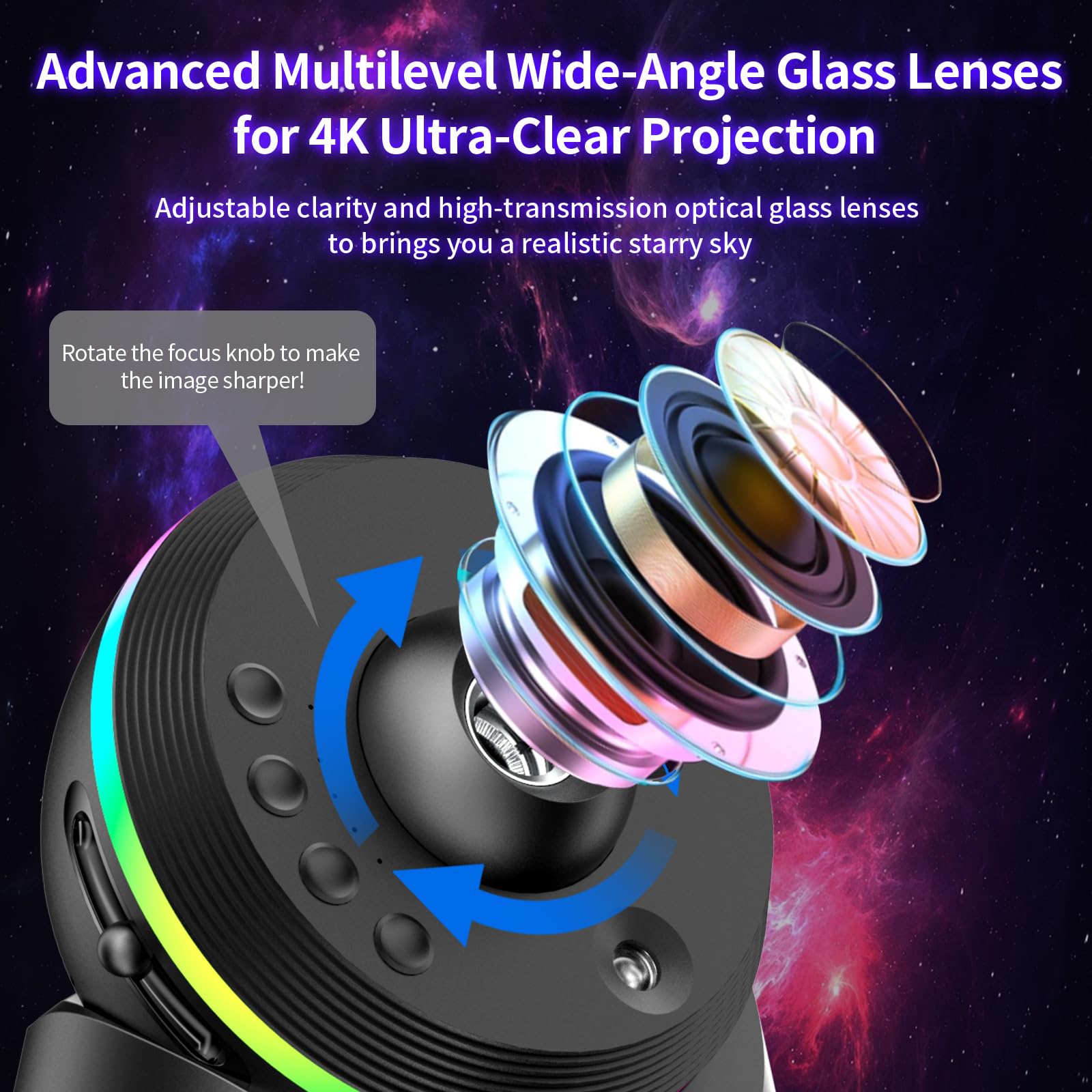 Vansmago Meteor Galaxy Projector - 13 In 1 Starry Sky Night Light For Kids & Adults